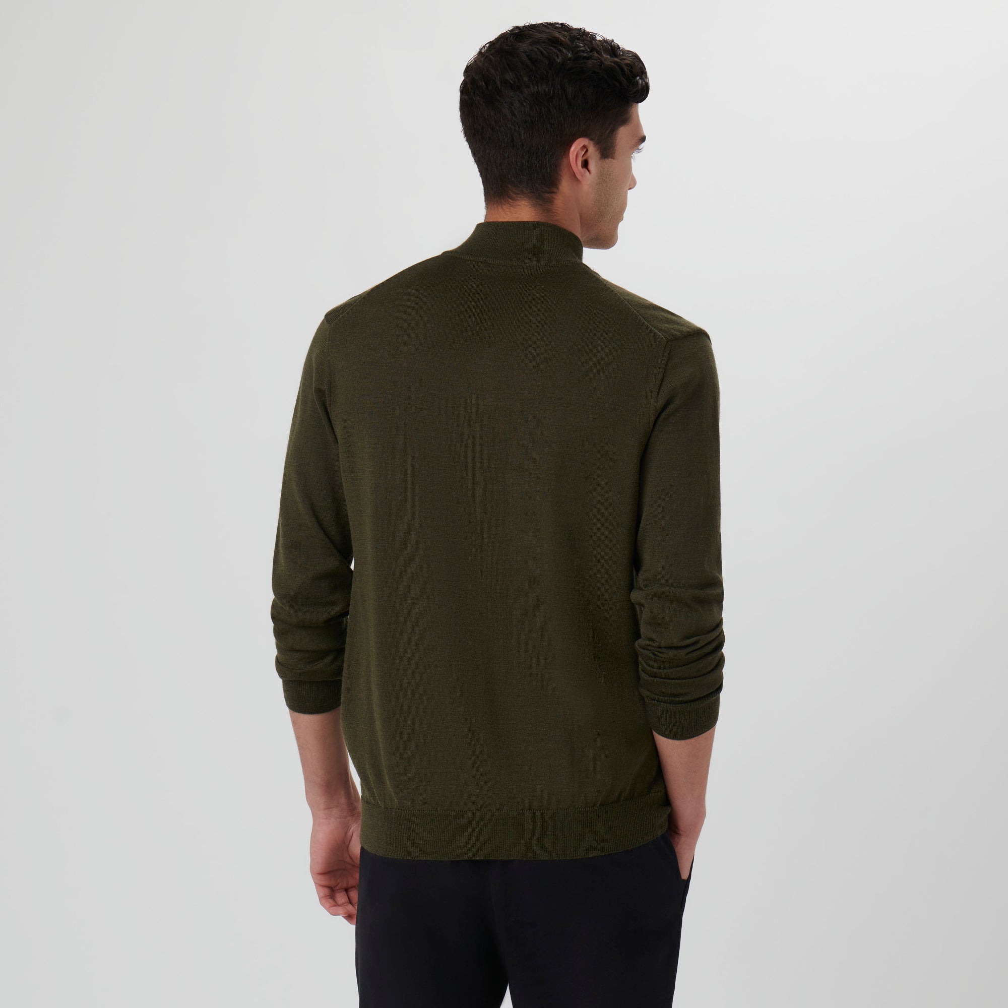 Super Merino Solid Quarter Zip Sweater