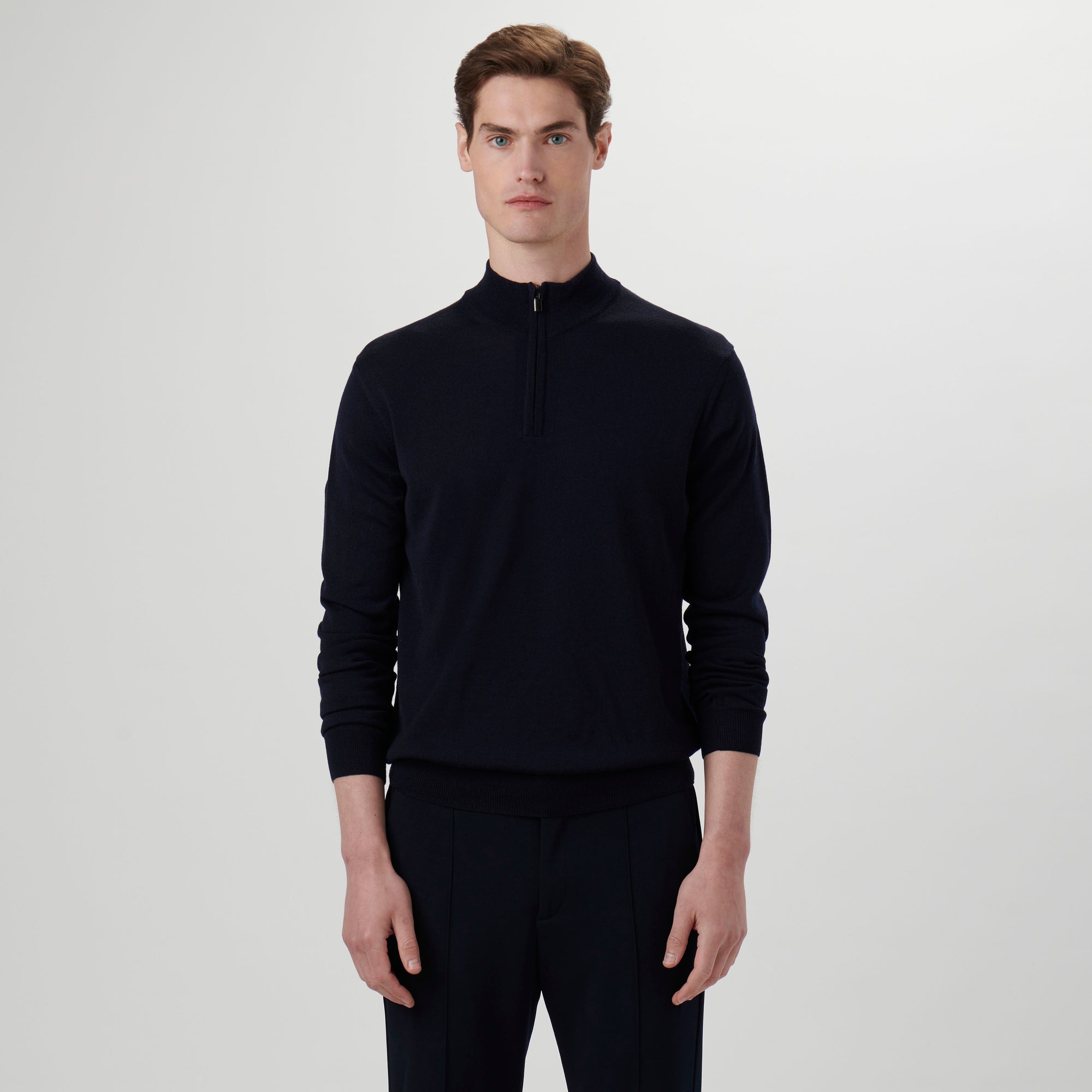 Super Merino Solid Quarter Zip Sweater