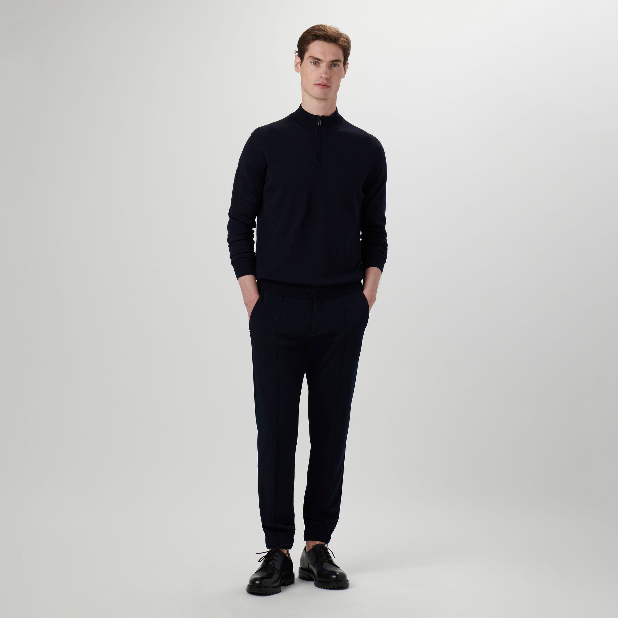 Super Merino Solid Quarter Zip Sweater