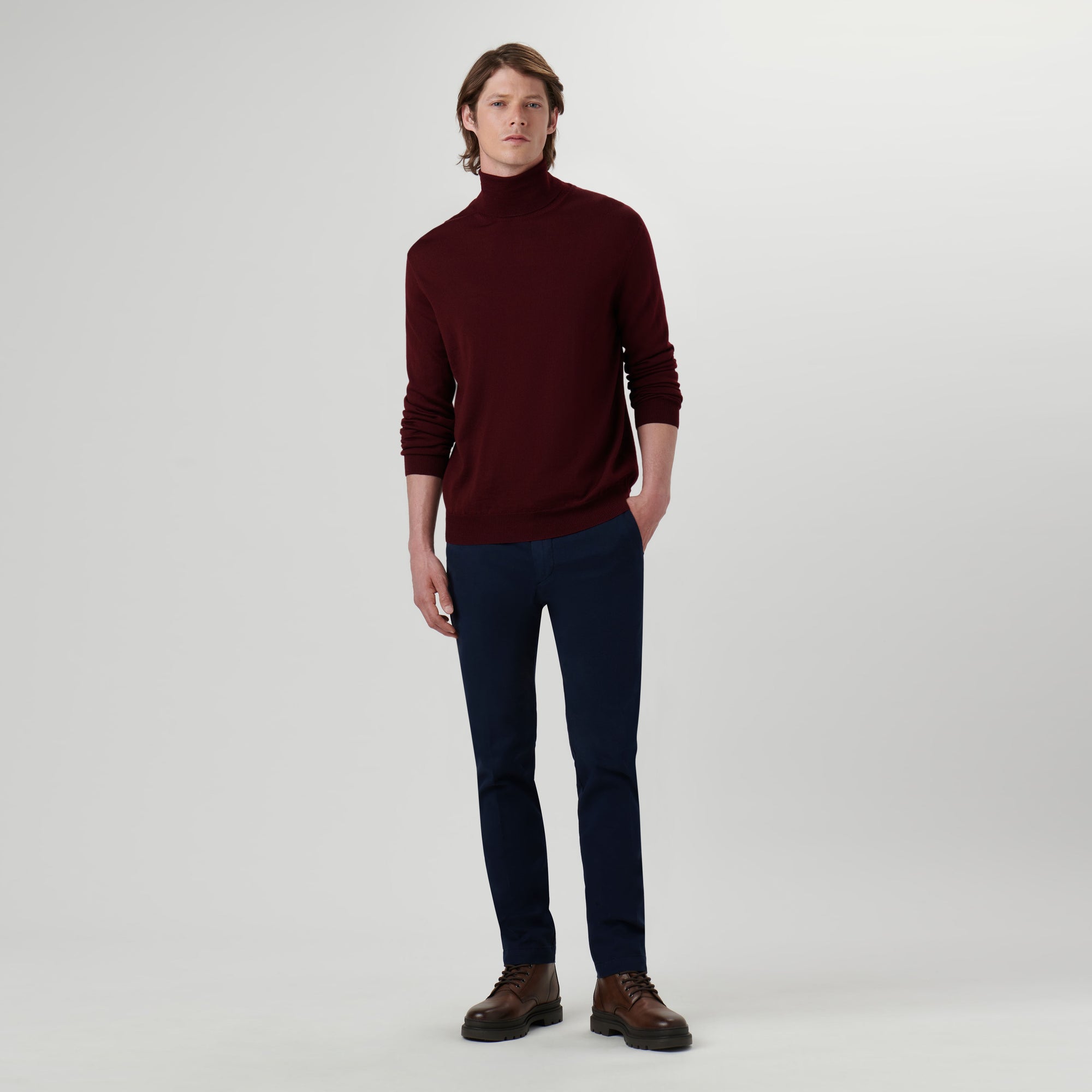 Super Merino Solid Turtleneck Sweater
