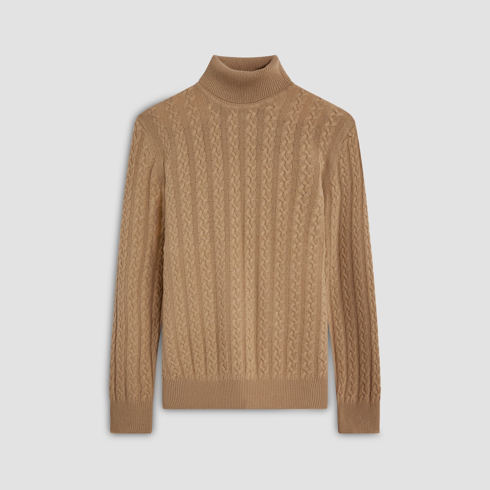 Solid Cable Turtleneck Sweater
