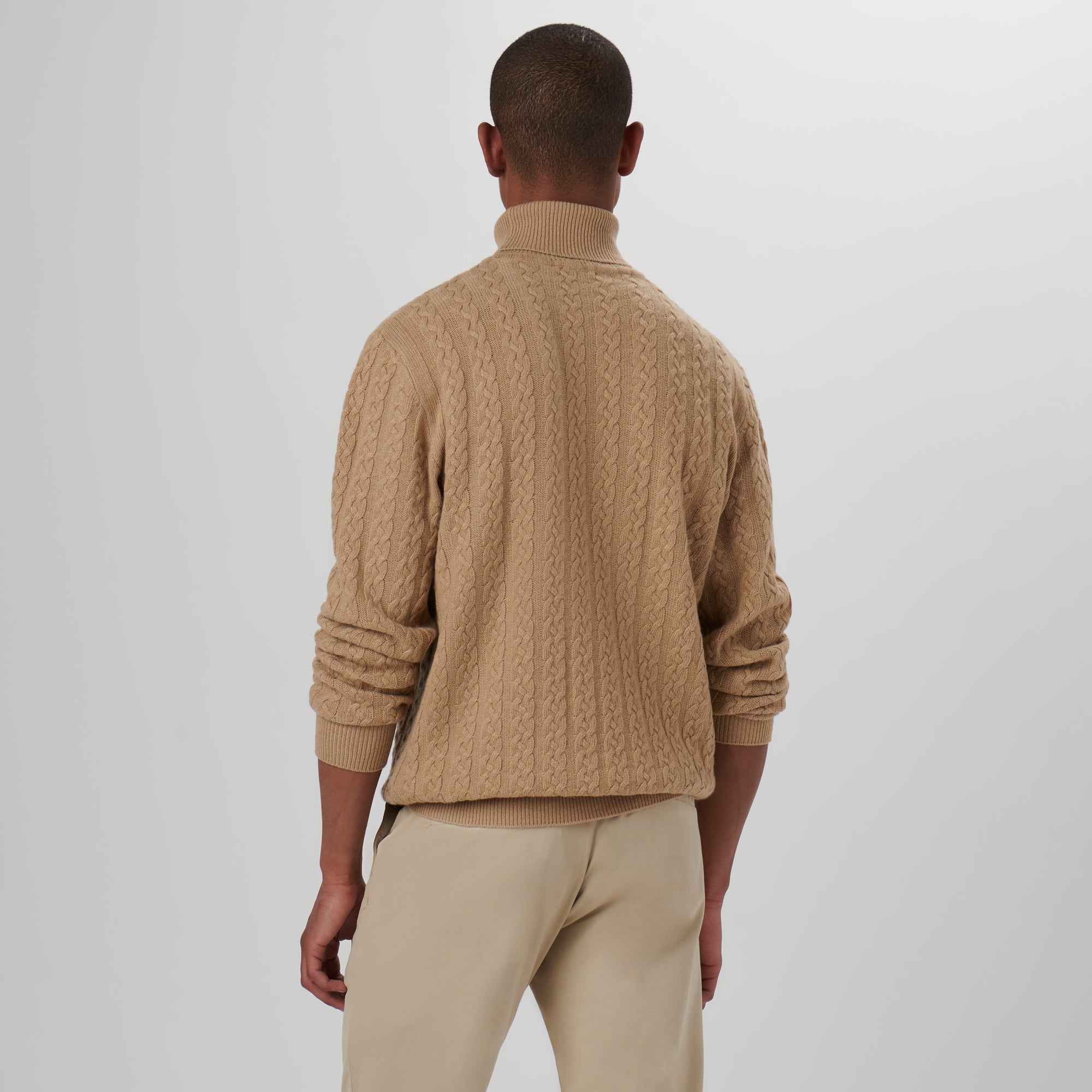 Solid Cable Turtleneck Sweater