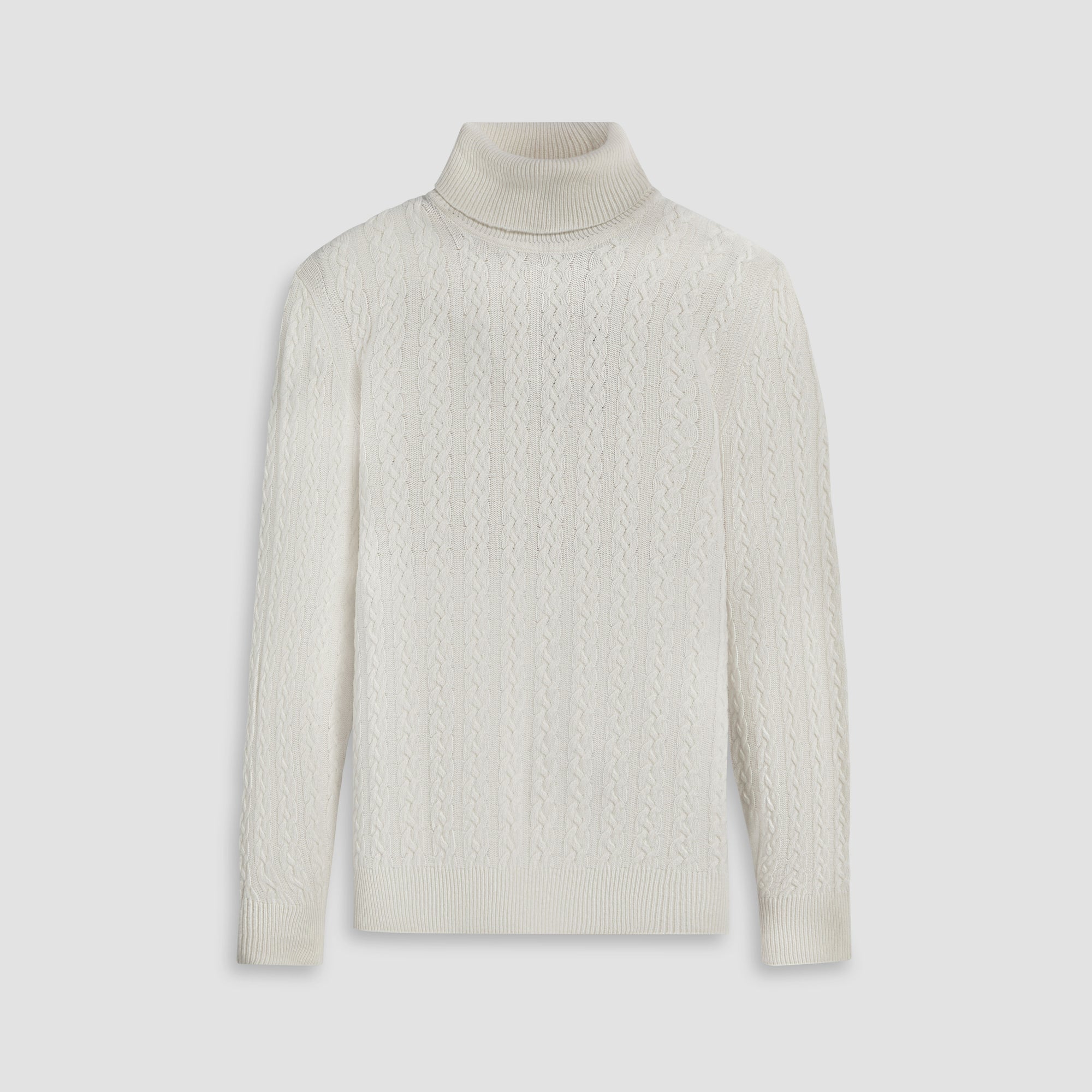 Solid Cable Turtleneck Sweater
