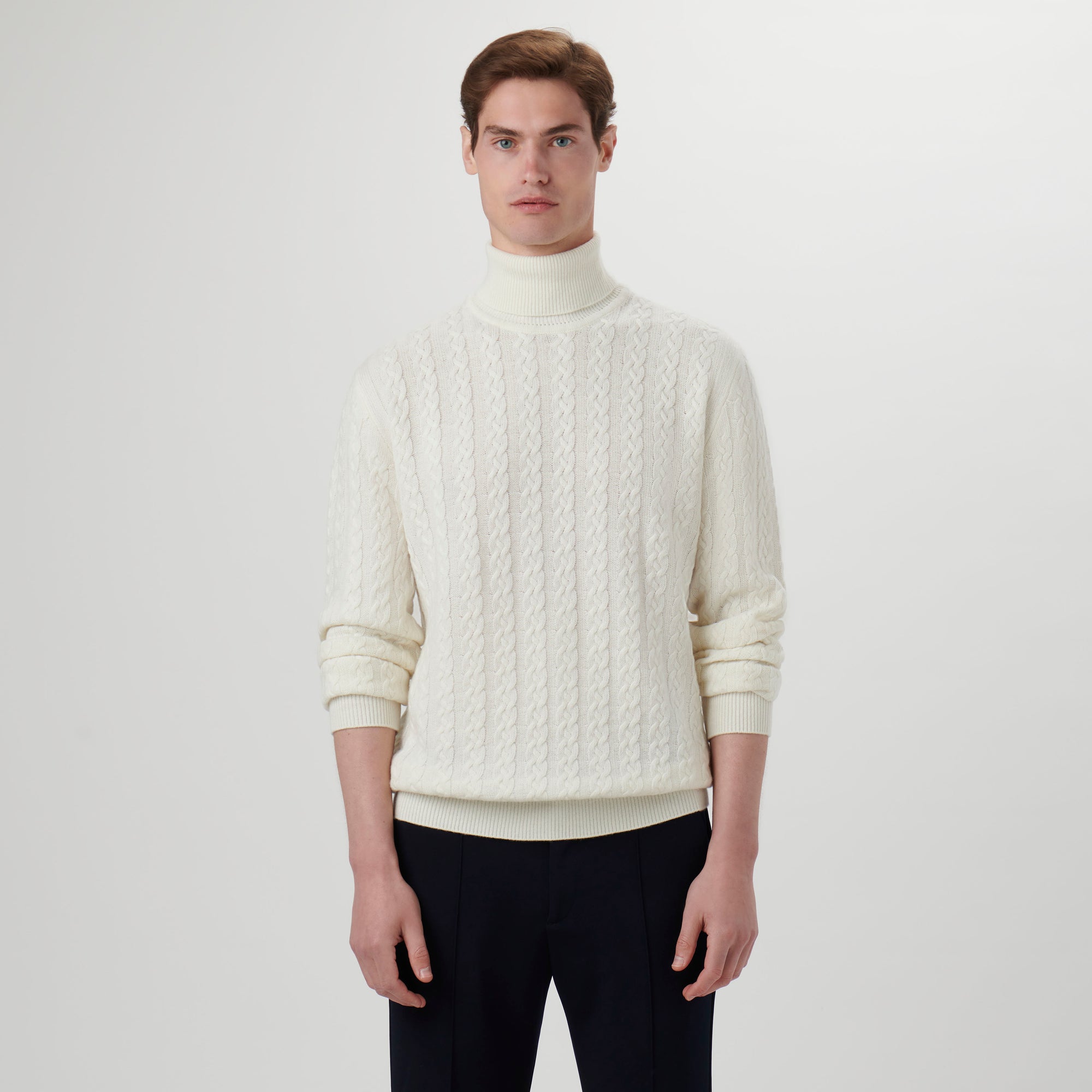 Solid Cable Turtleneck Sweater