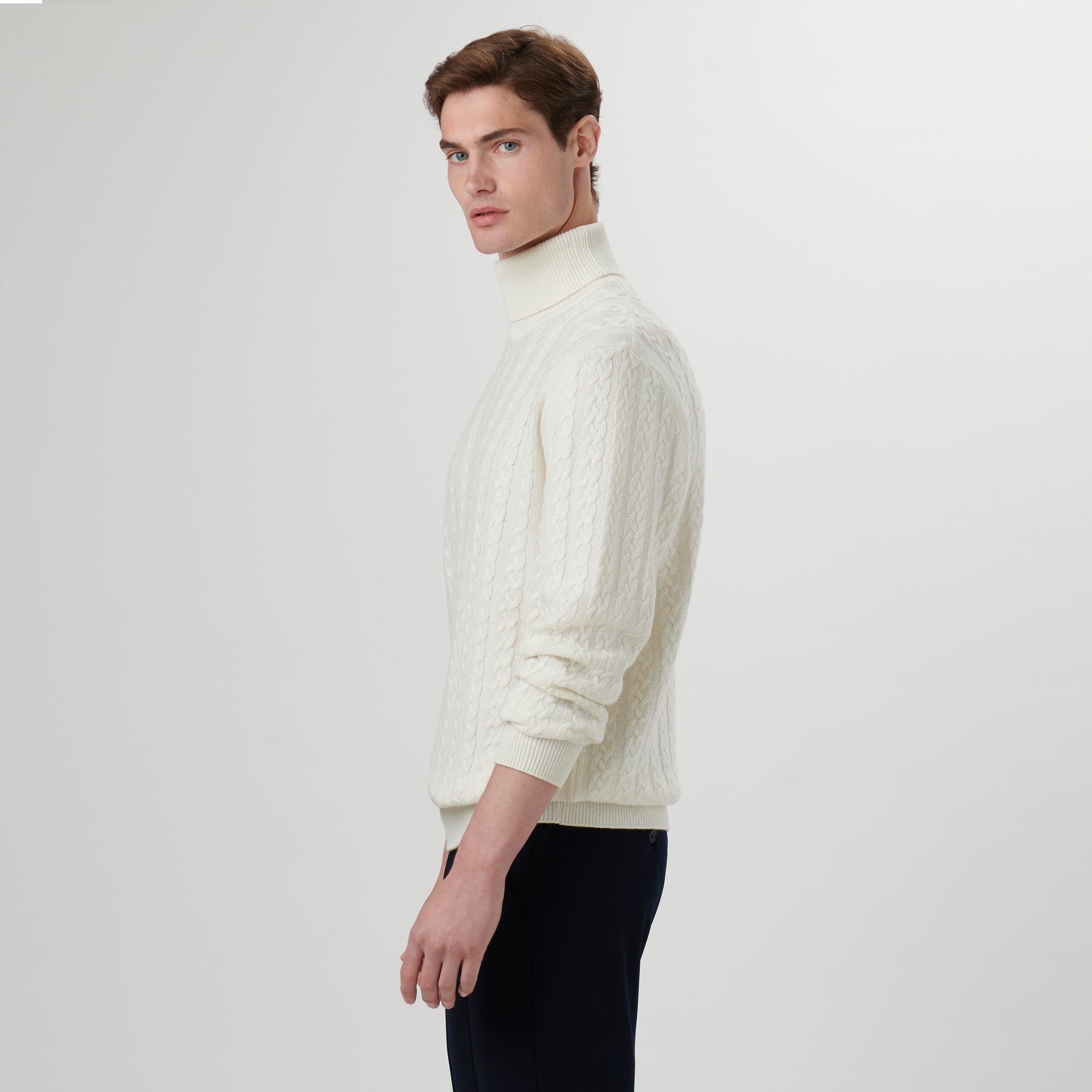 Solid Cable Turtleneck Sweater