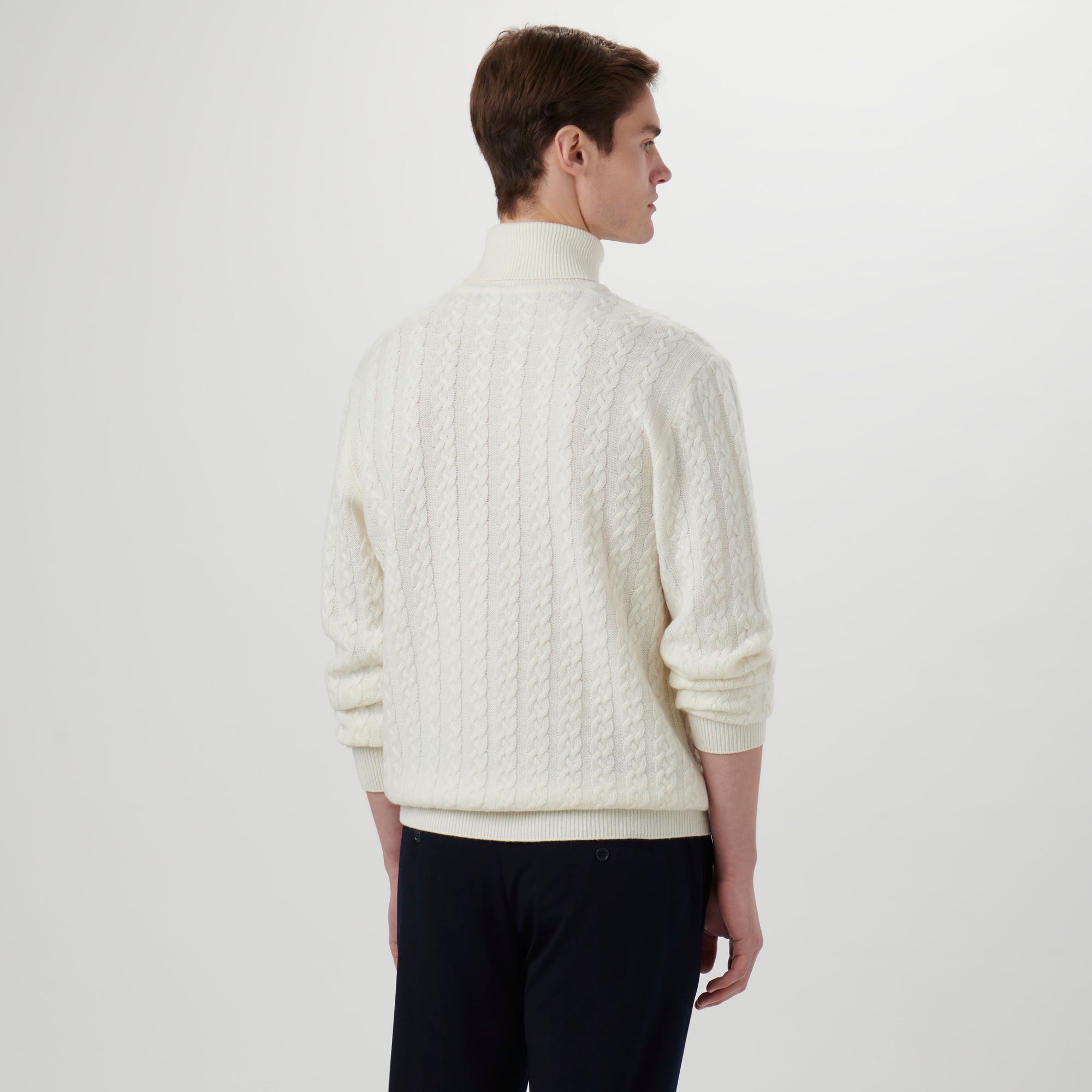 Solid Cable Turtleneck Sweater