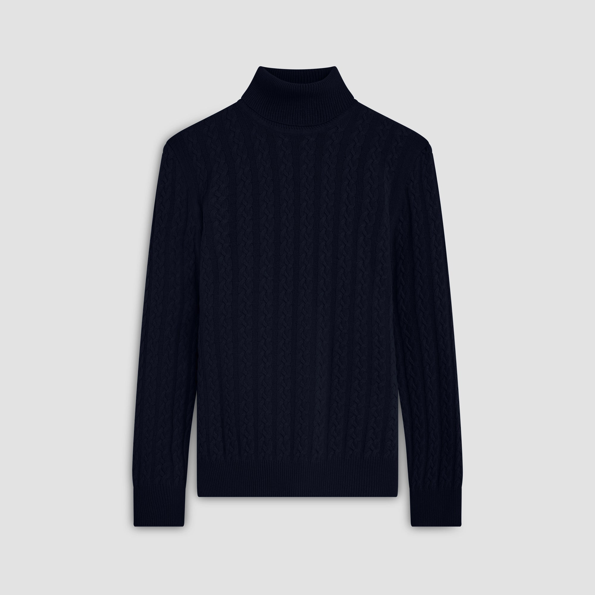 Solid Cable Turtleneck Sweater