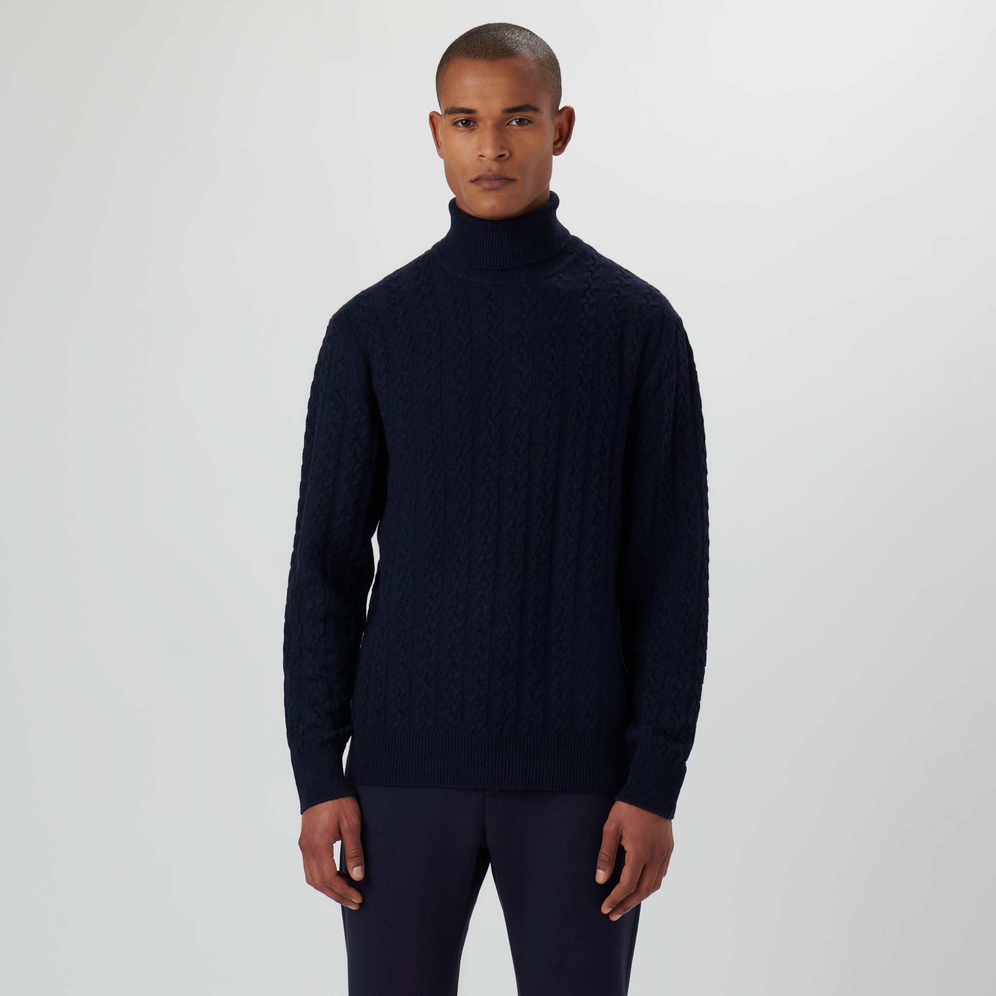 Solid Cable Turtleneck Sweater