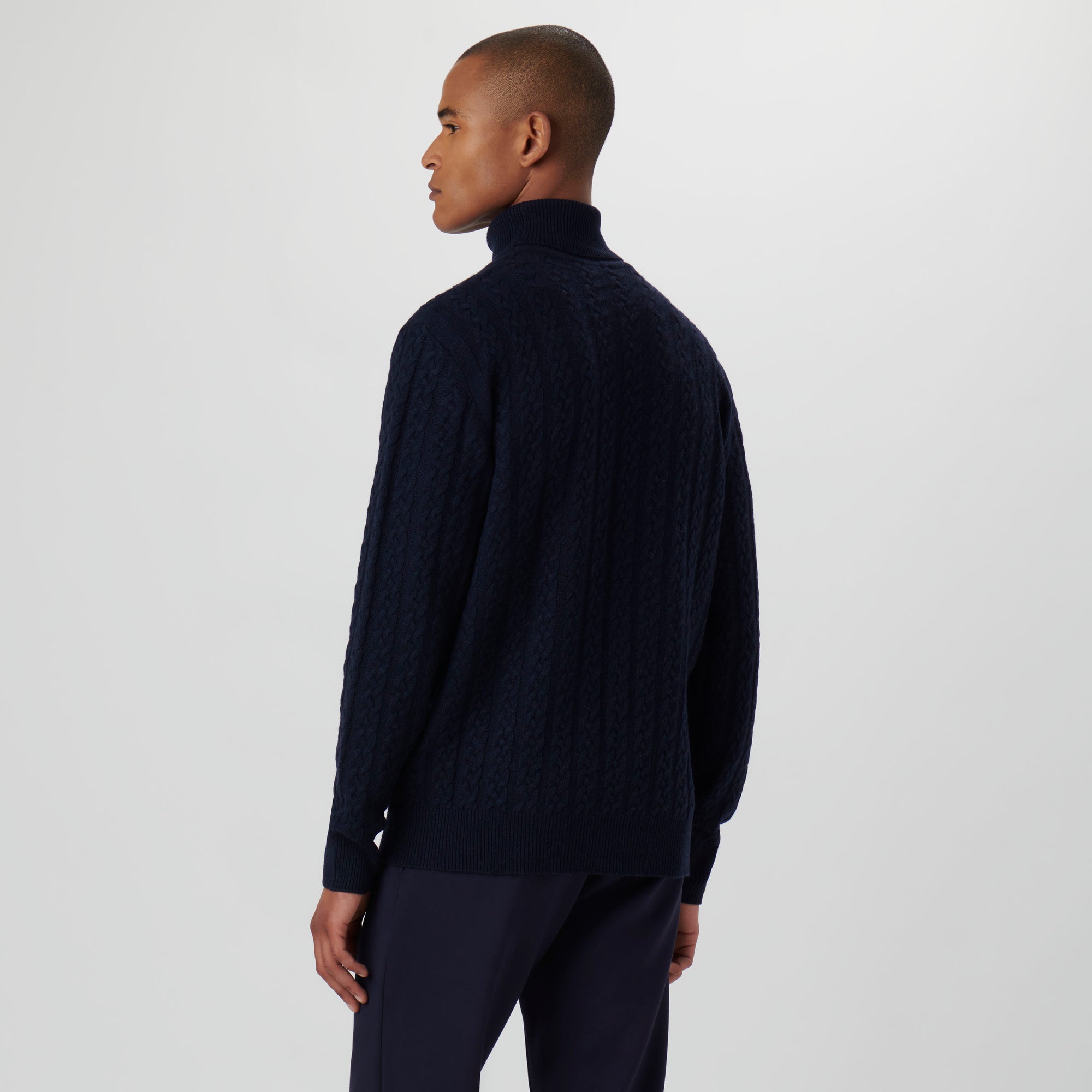 Solid Cable Turtleneck Sweater