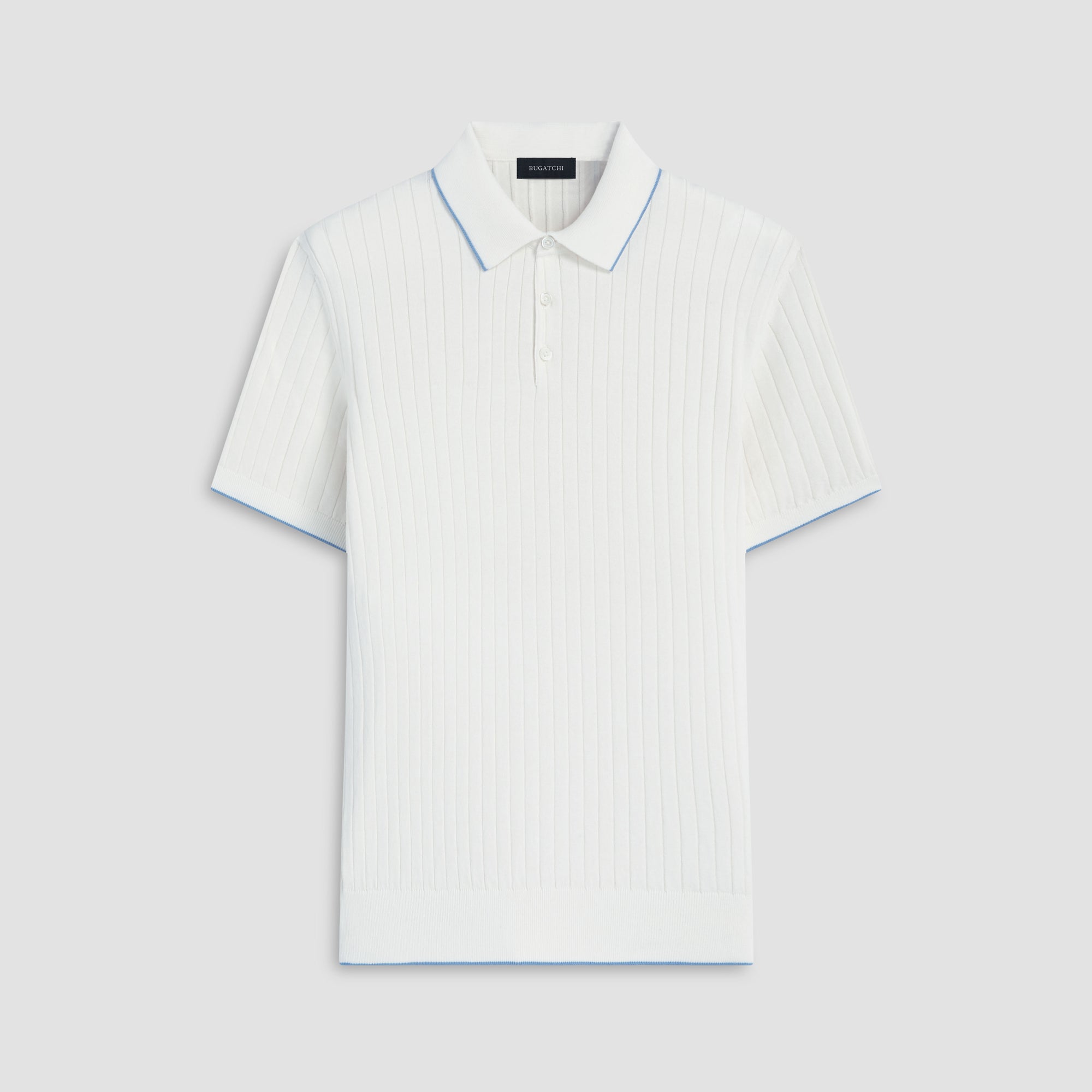 Stripe Stitch Three Button Polo Sweater