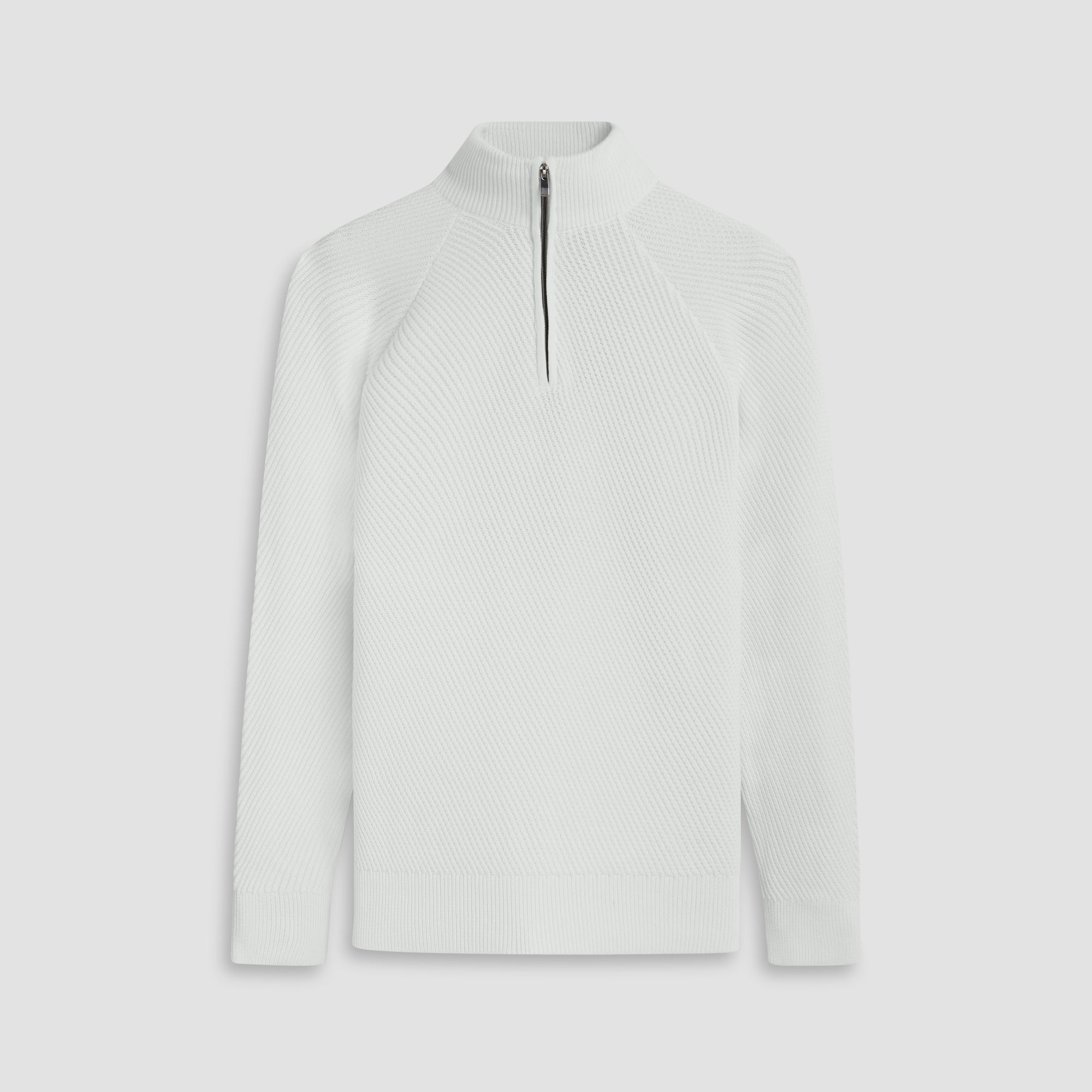 Diagonal Stitch Quarter Zip Sweater