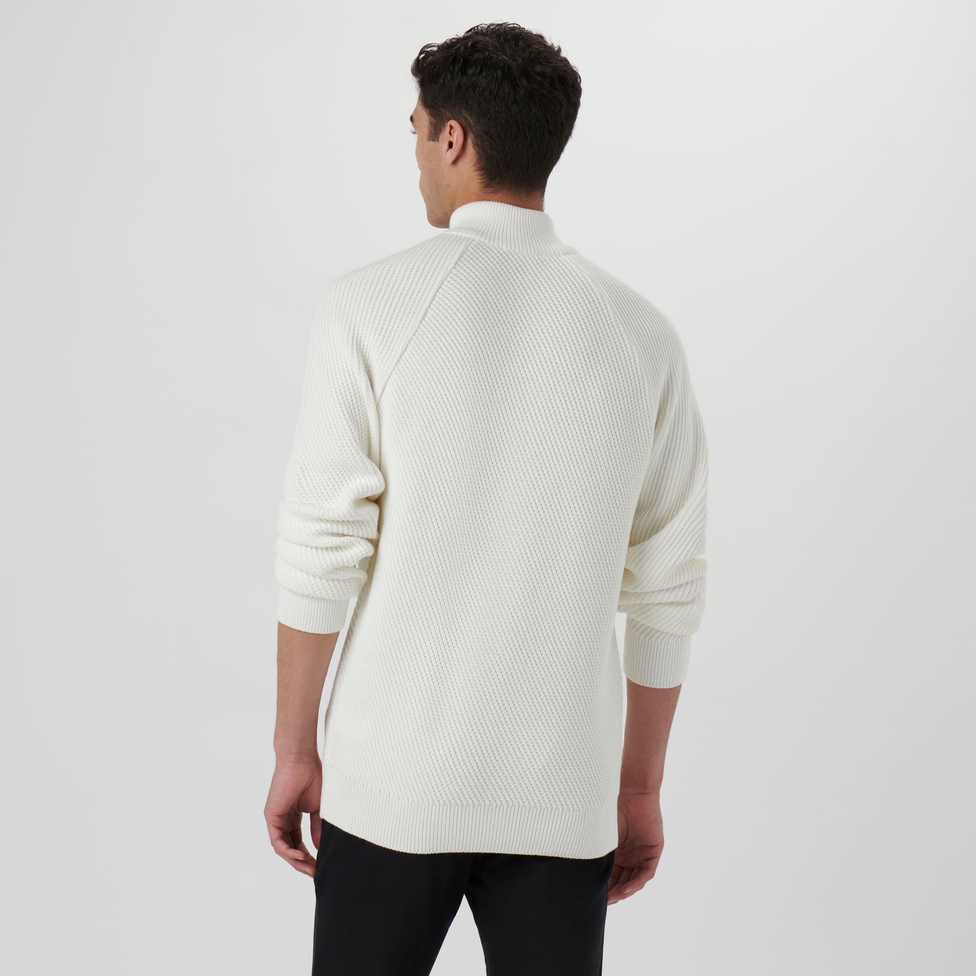 Diagonal Stitch Quarter Zip Sweater