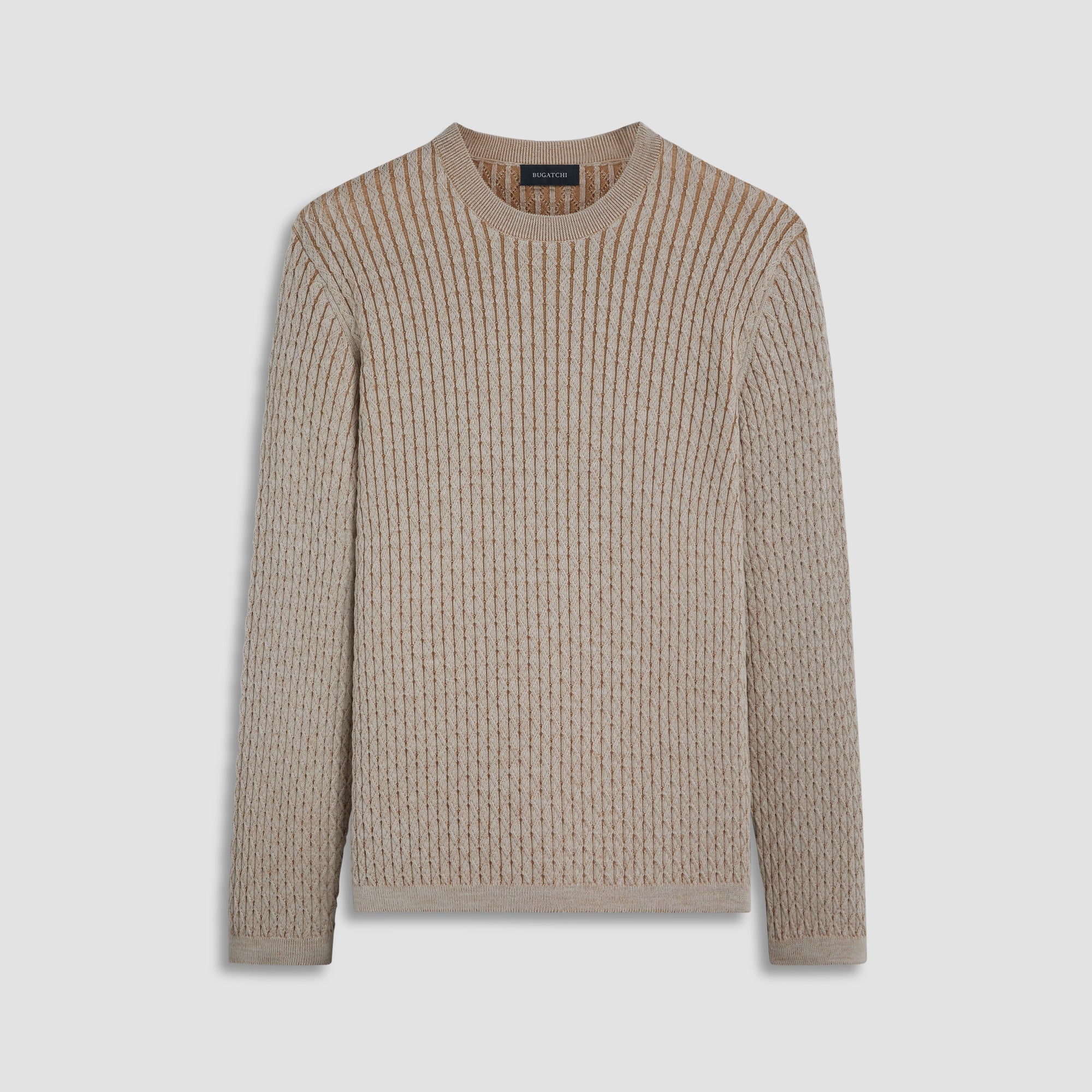 Diamond Stitch Crew Neck Sweater – BUGATCHI - Main Image