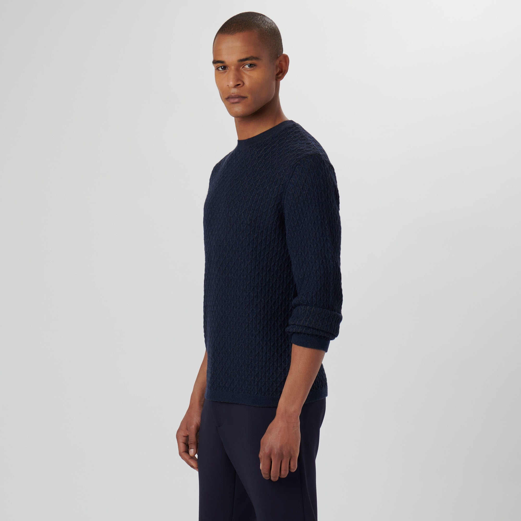 Diamond Stitch Crew Neck Sweater