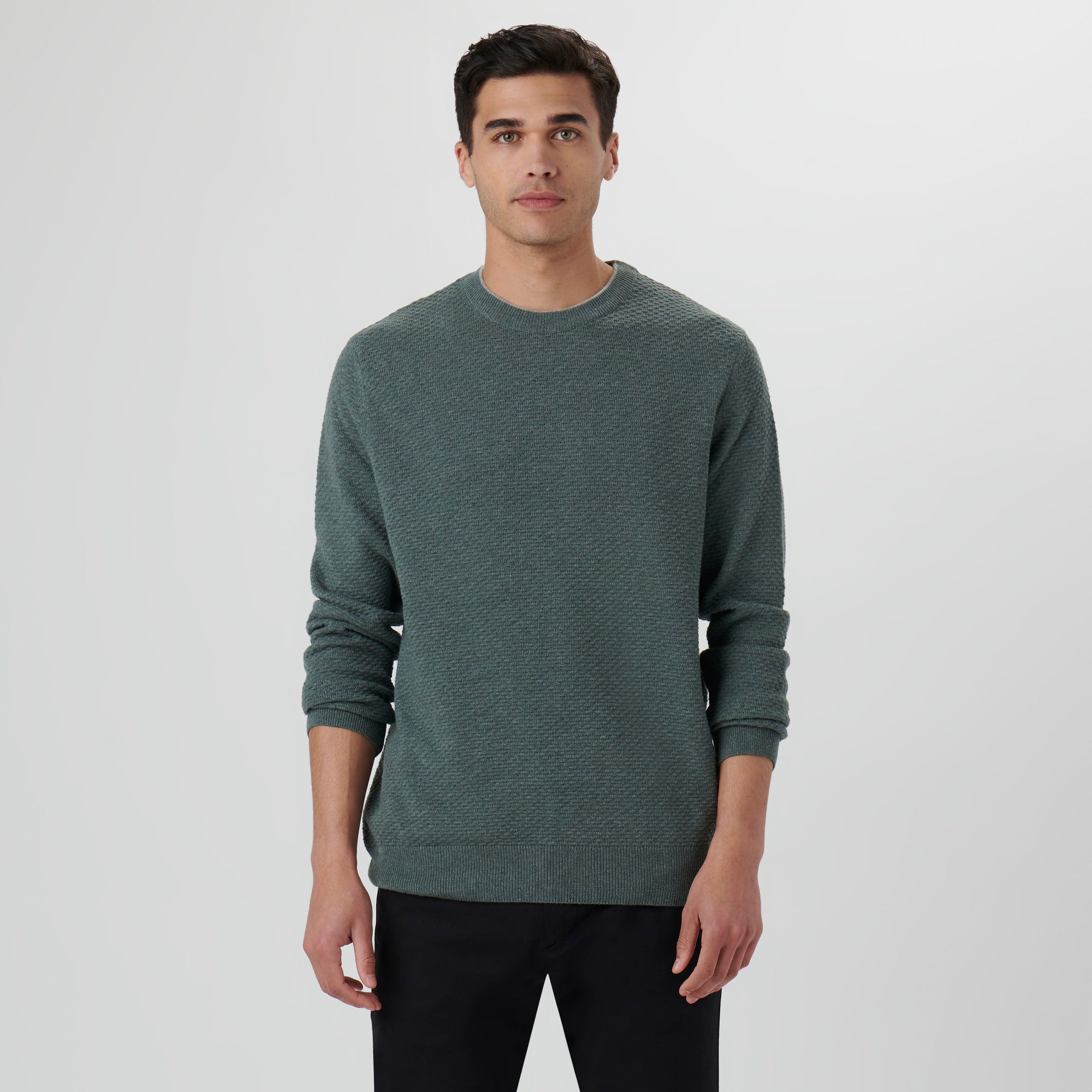 Waffle Stitch Crew Neck Sweater