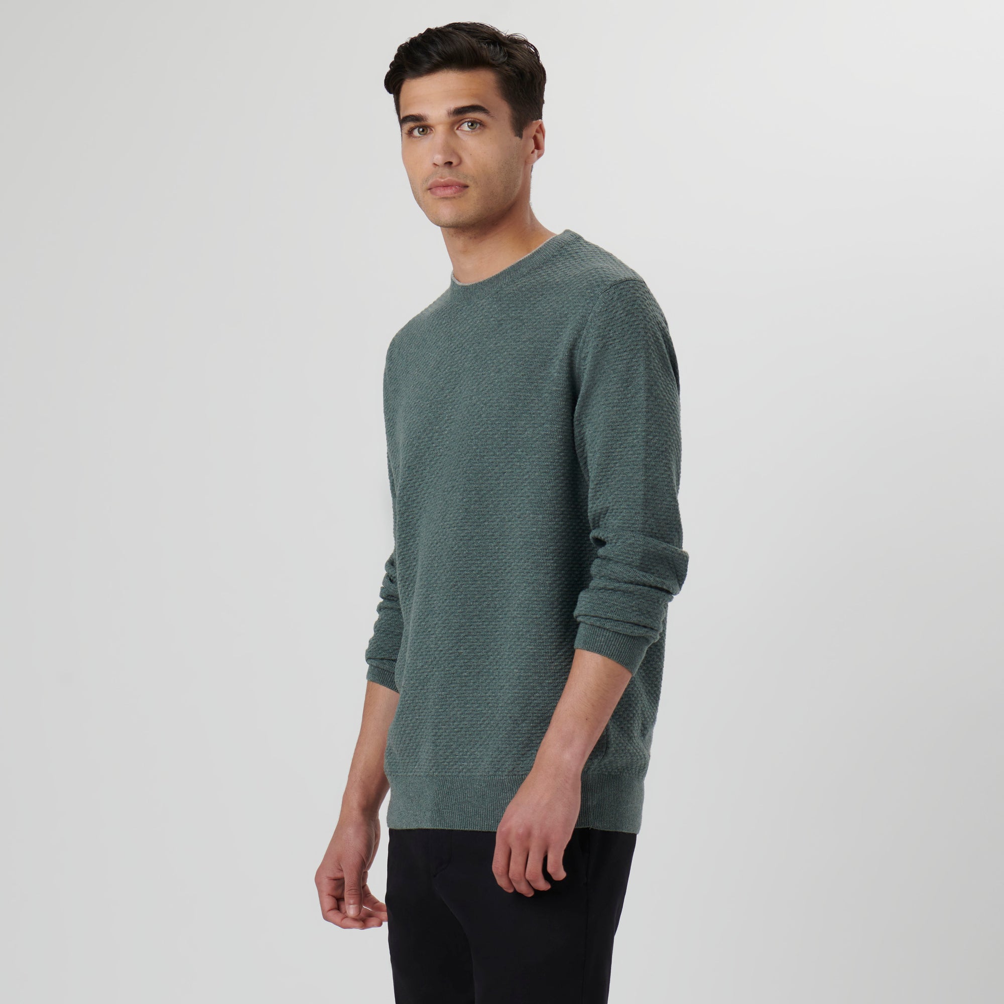 Waffle Stitch Crew Neck Sweater