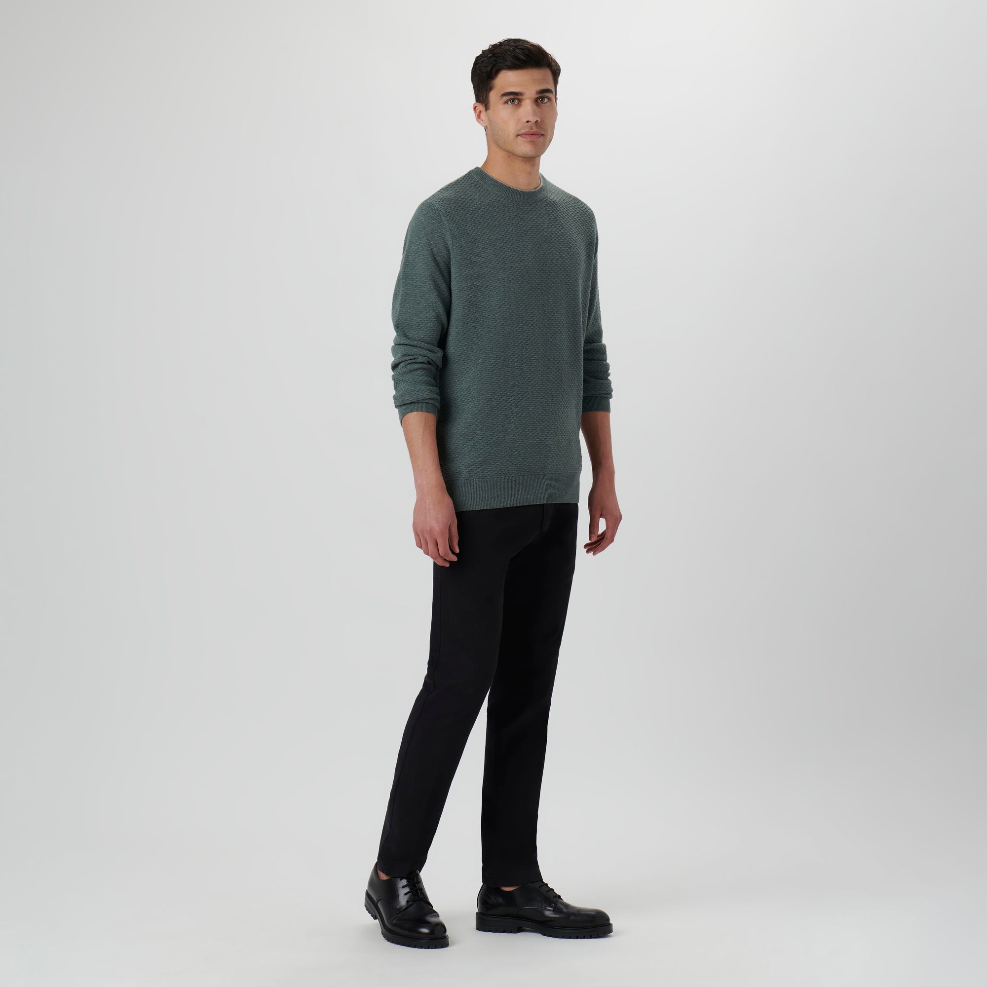 Waffle Stitch Crew Neck Sweater