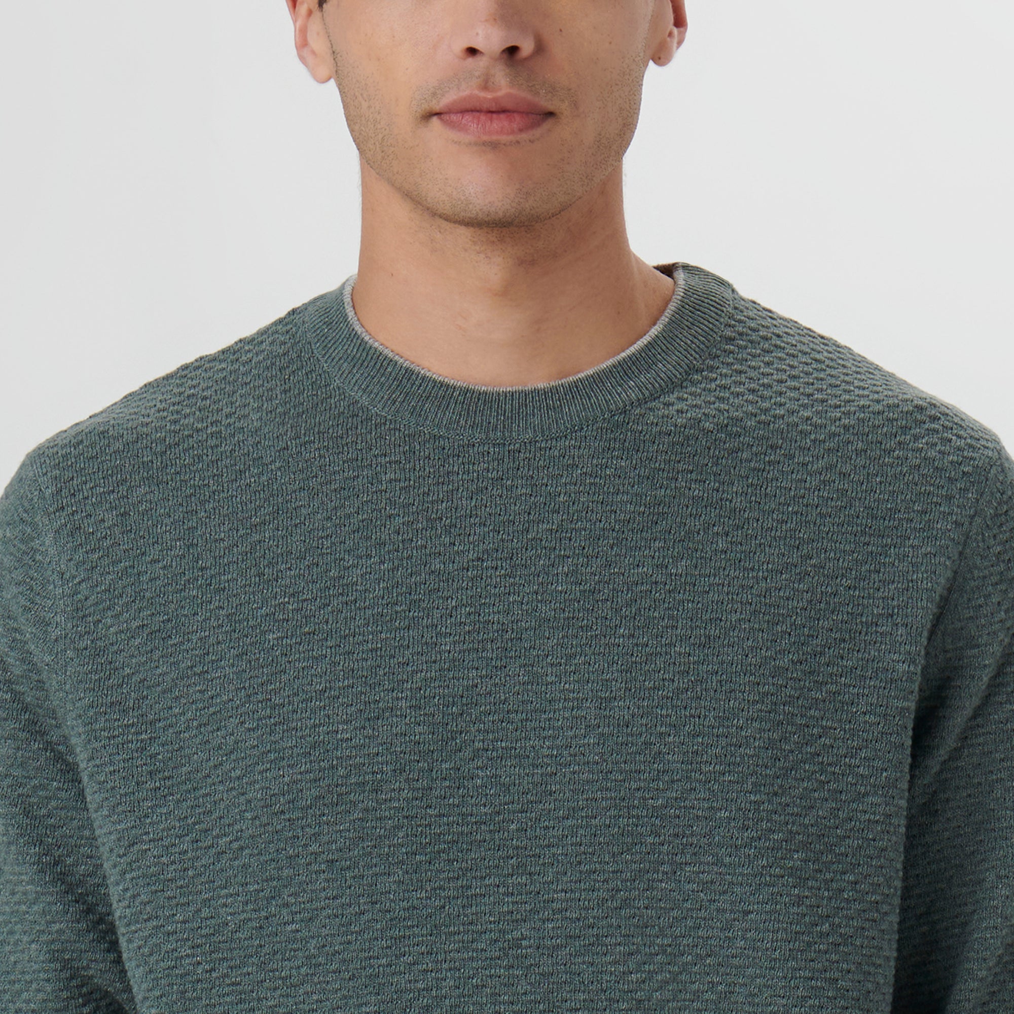 Waffle Stitch Crew Neck Sweater