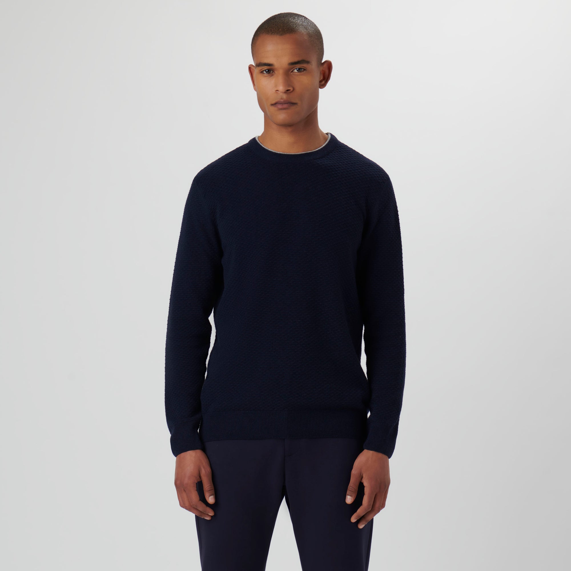 Waffle Stitch Crew Neck Sweater
