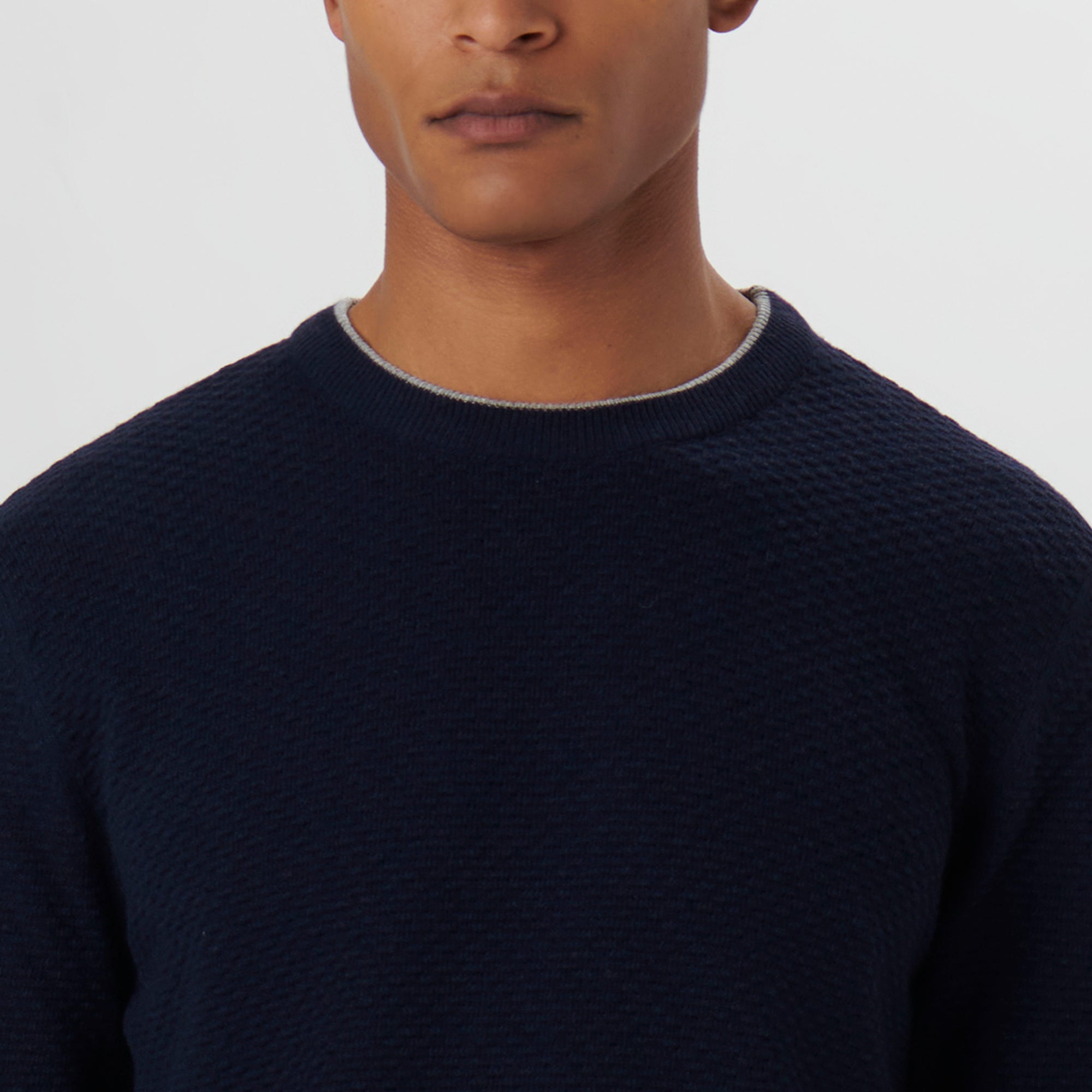 Waffle Stitch Crew Neck Sweater