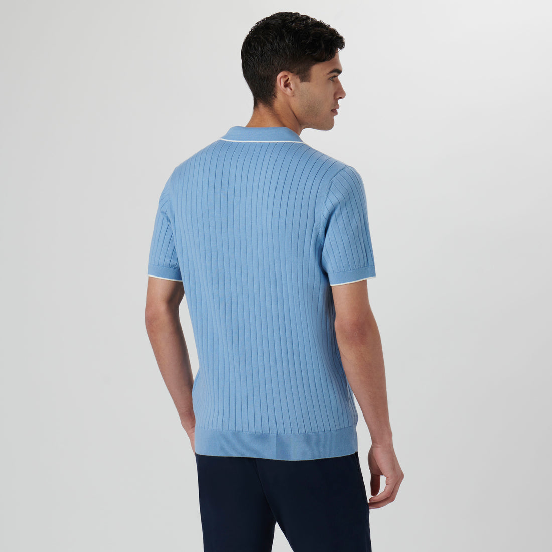 Johnny Collar Short Sleeve Knit Top