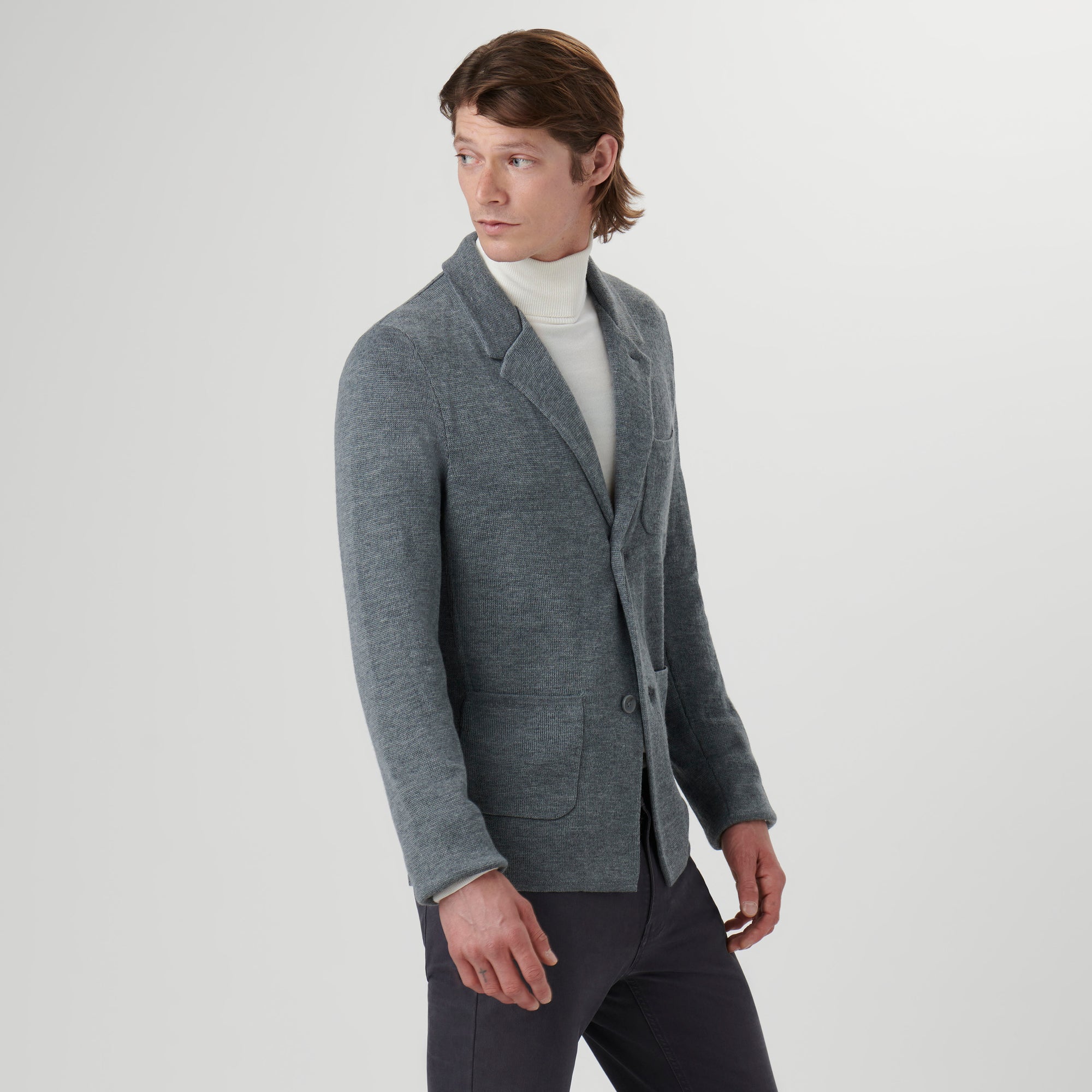 Plain Stitch Knit Blazer Sweater – BUGATCHI1