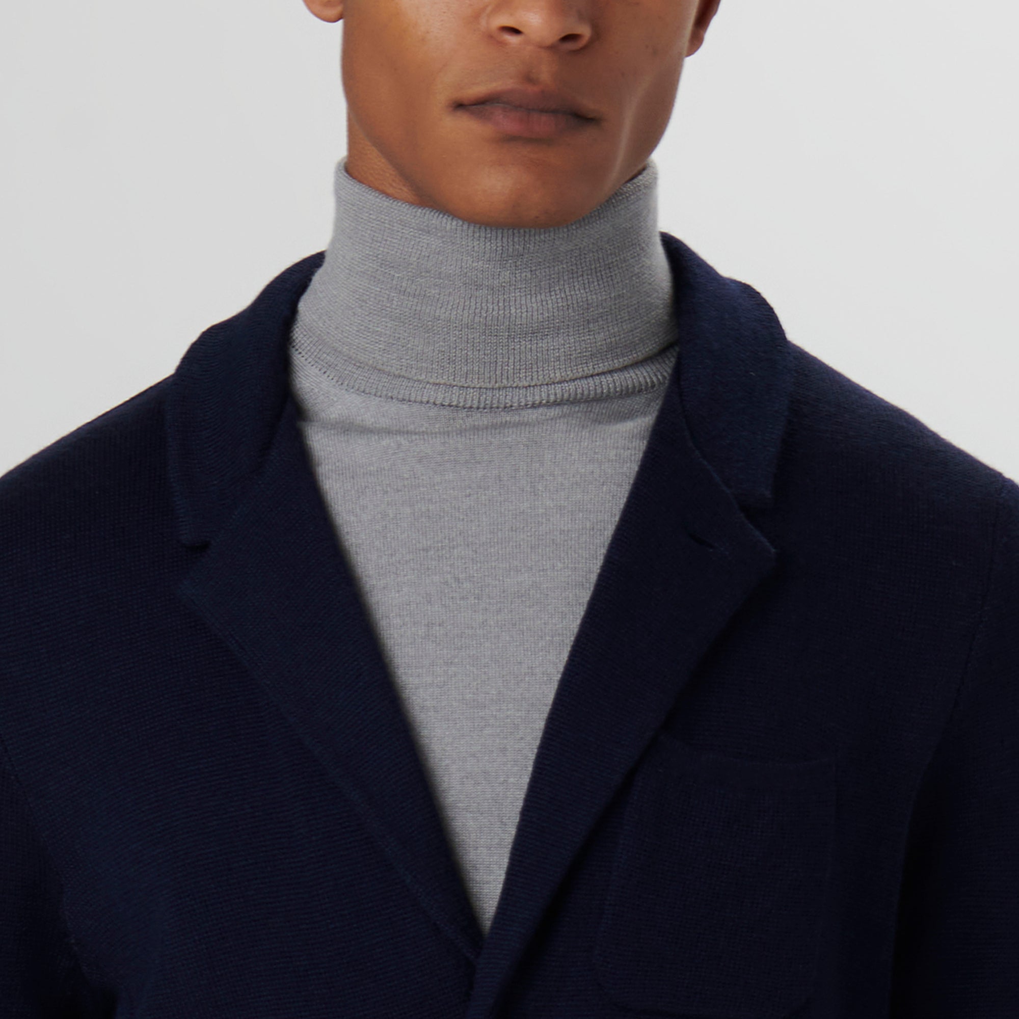 Plain Stitch Knit Blazer Sweater