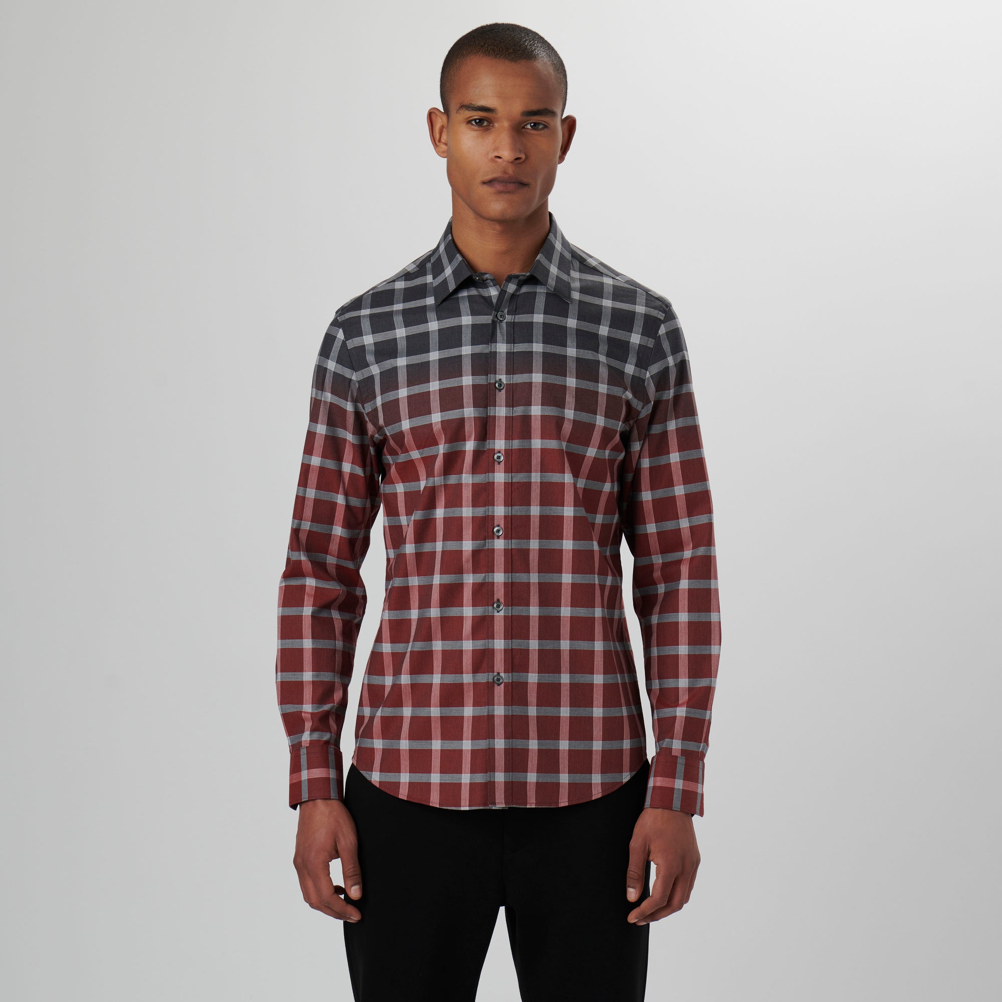 Julian Gradient Windowpane Check Shirt