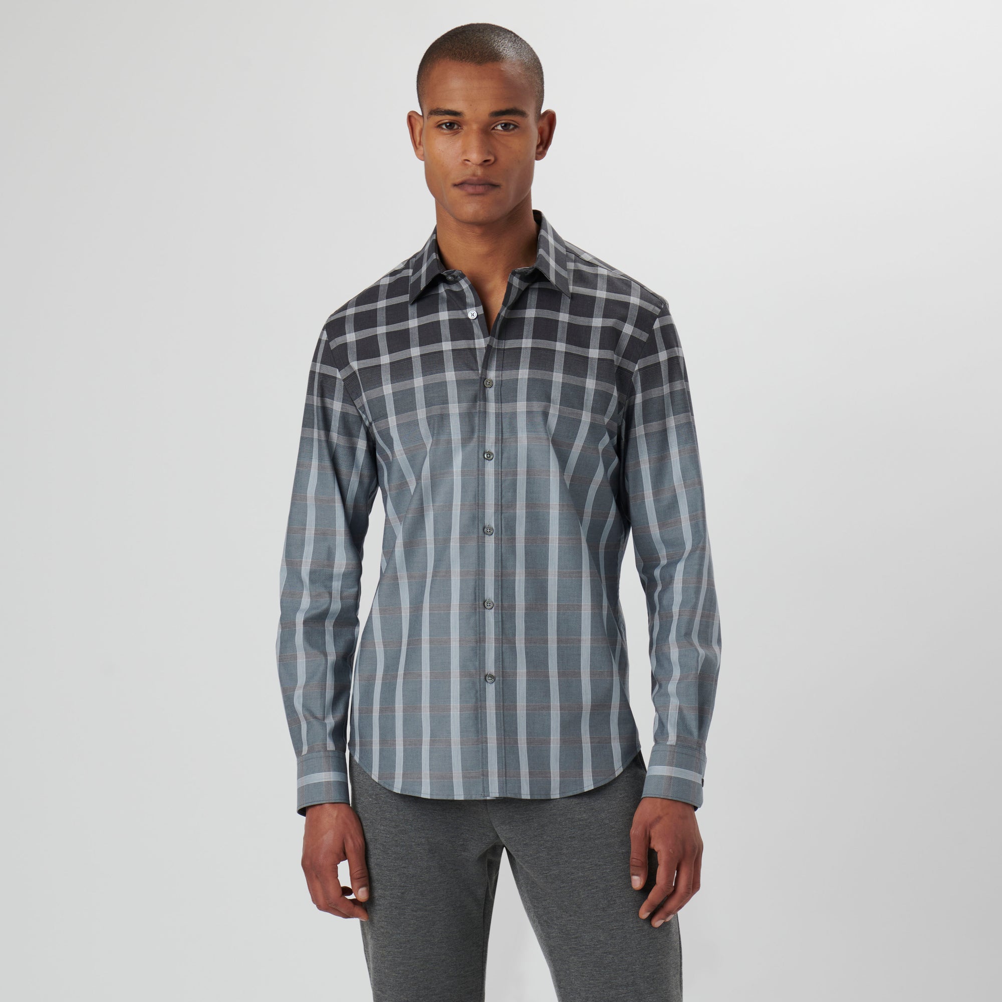 Julian Gradient Windowpane Check Shirt