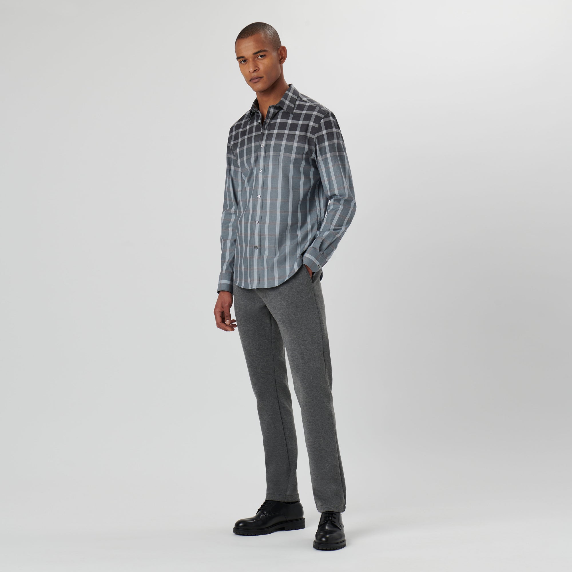 Julian Gradient Windowpane Check Shirt