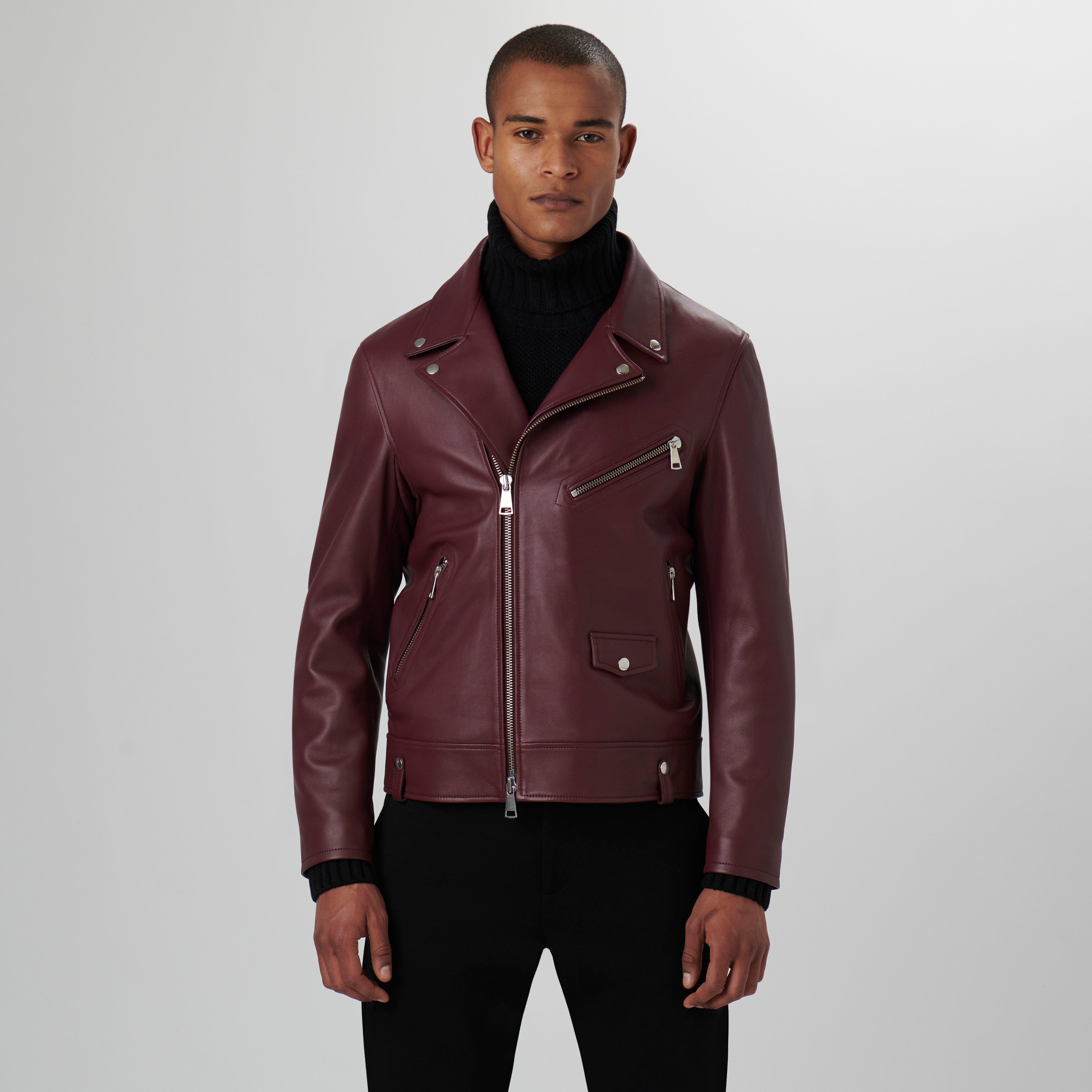 Leather Biker Jacket – BUGATCHI
