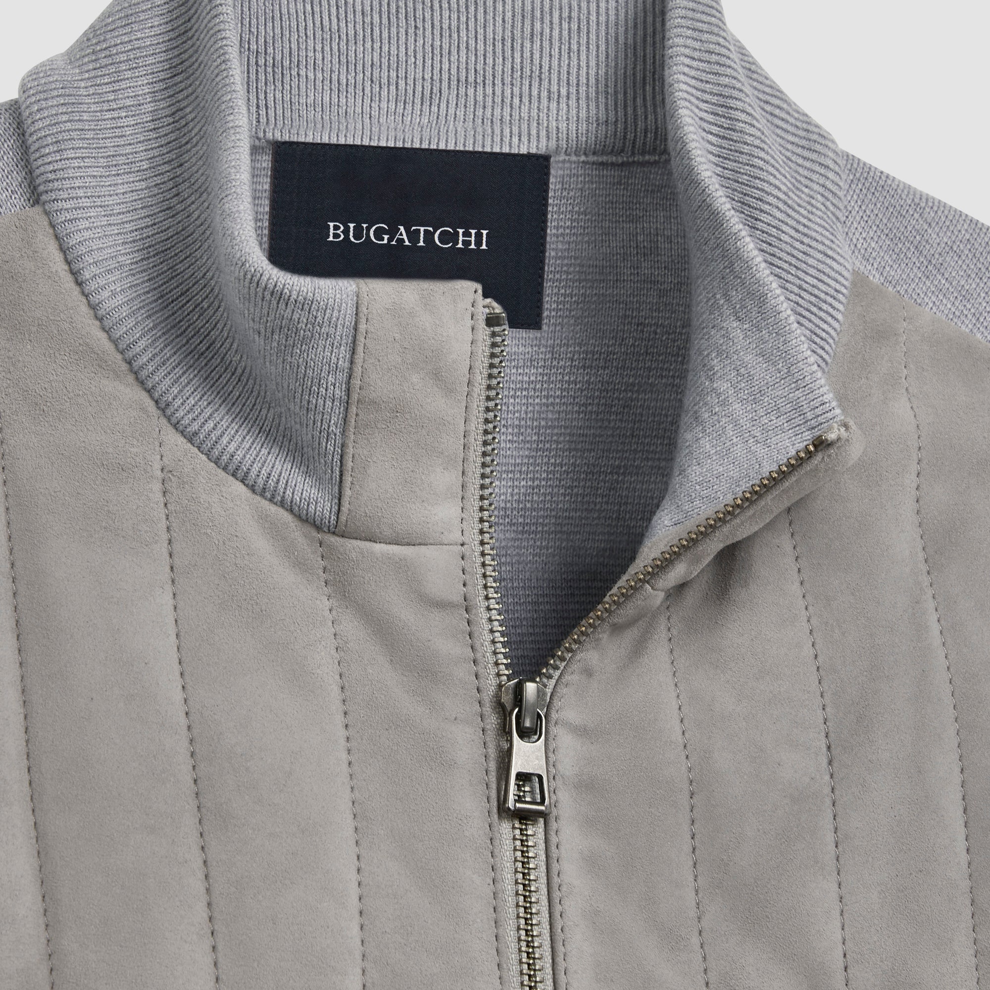 Suede and Wool Sweater Jacket