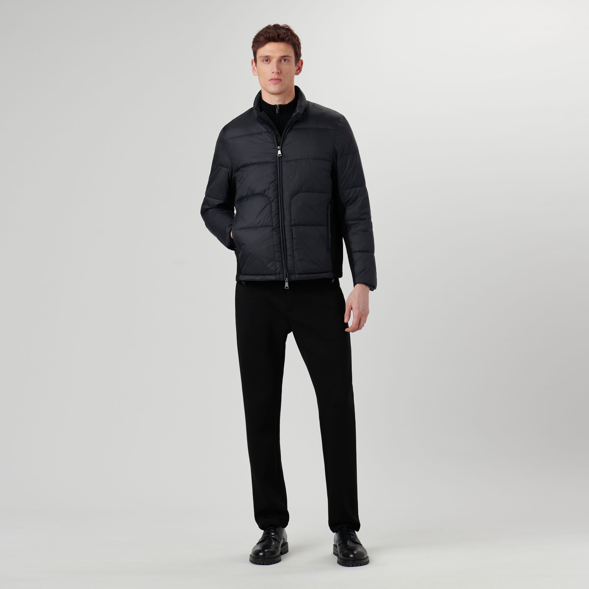 Quilted Bomber Jacket with Stow-Away Hood