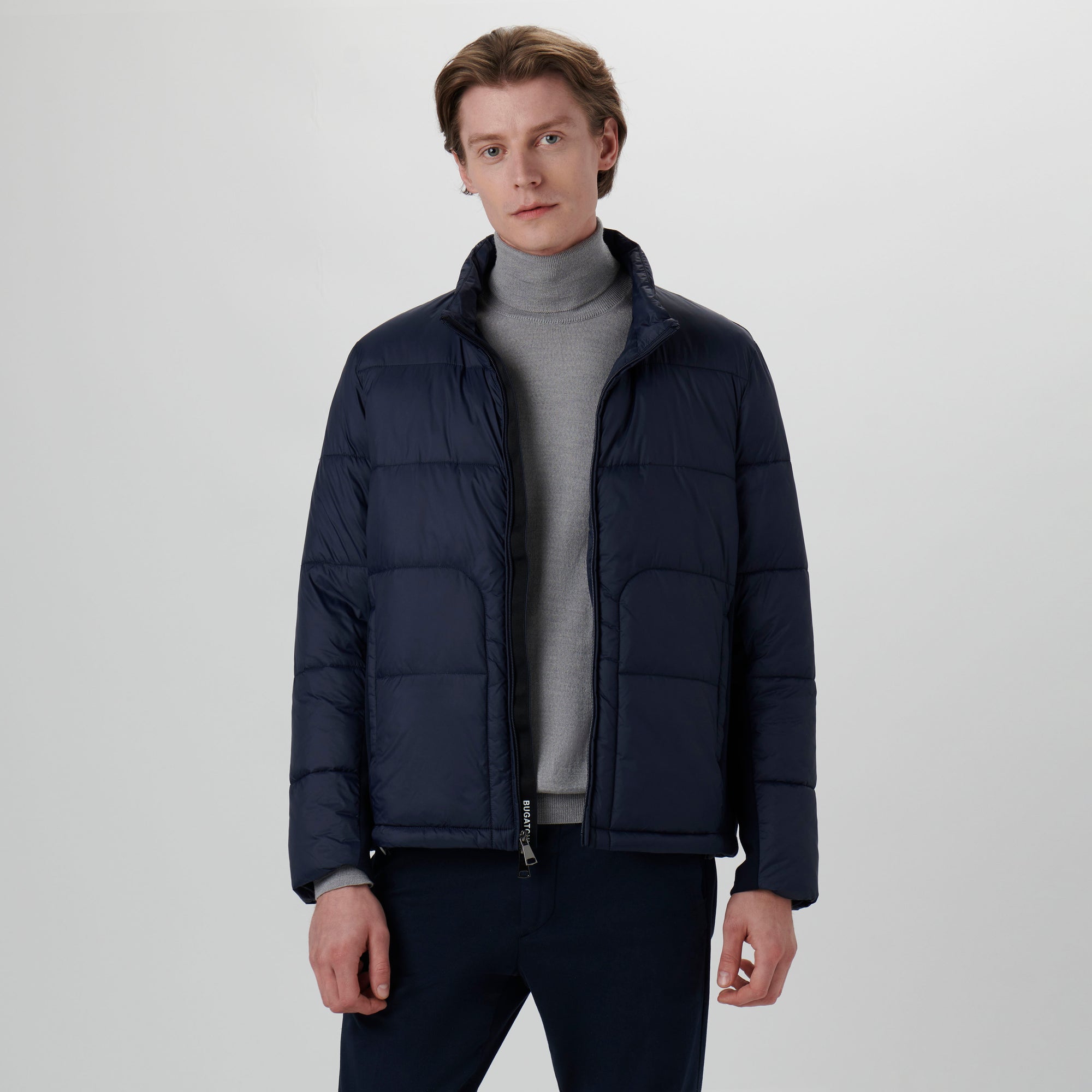 Quilted Bomber Jacket with Stow-Away Hood