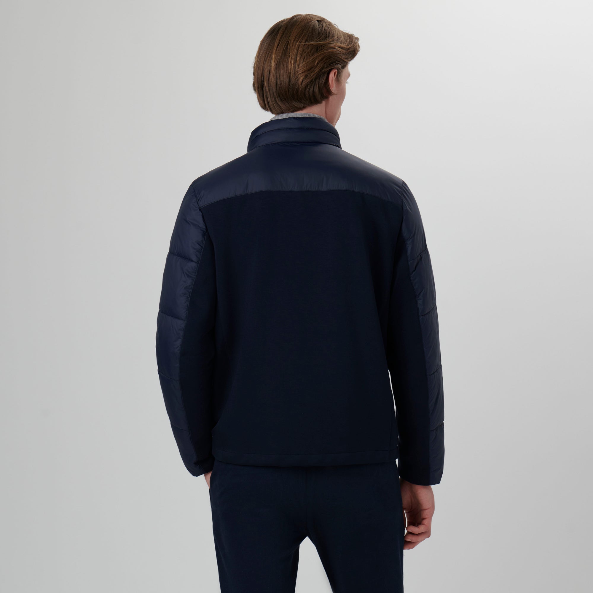 Quilted Bomber Jacket with Stow-Away Hood