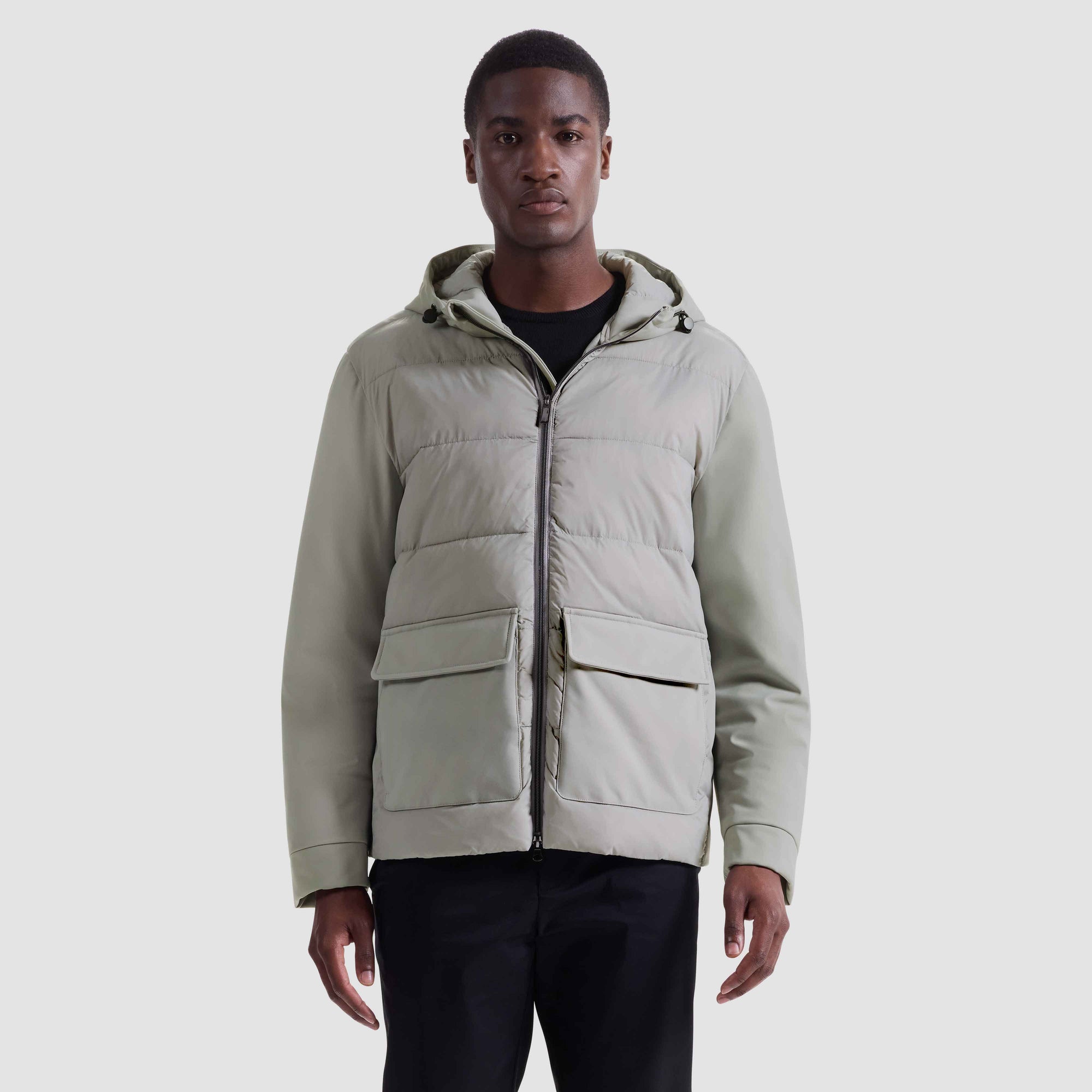 Nylon Puffer Jacket with Hood