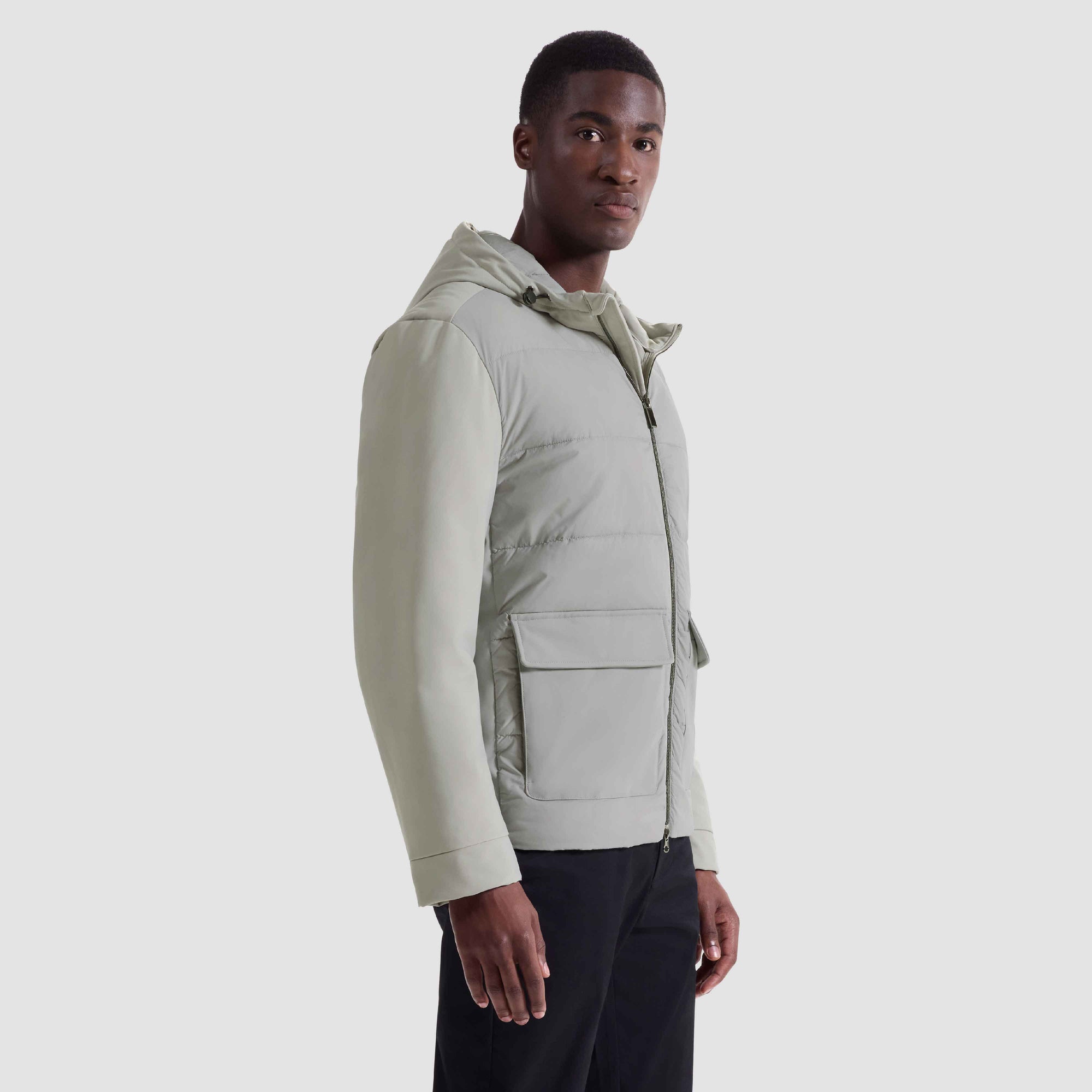 Nylon Puffer Jacket with Hood