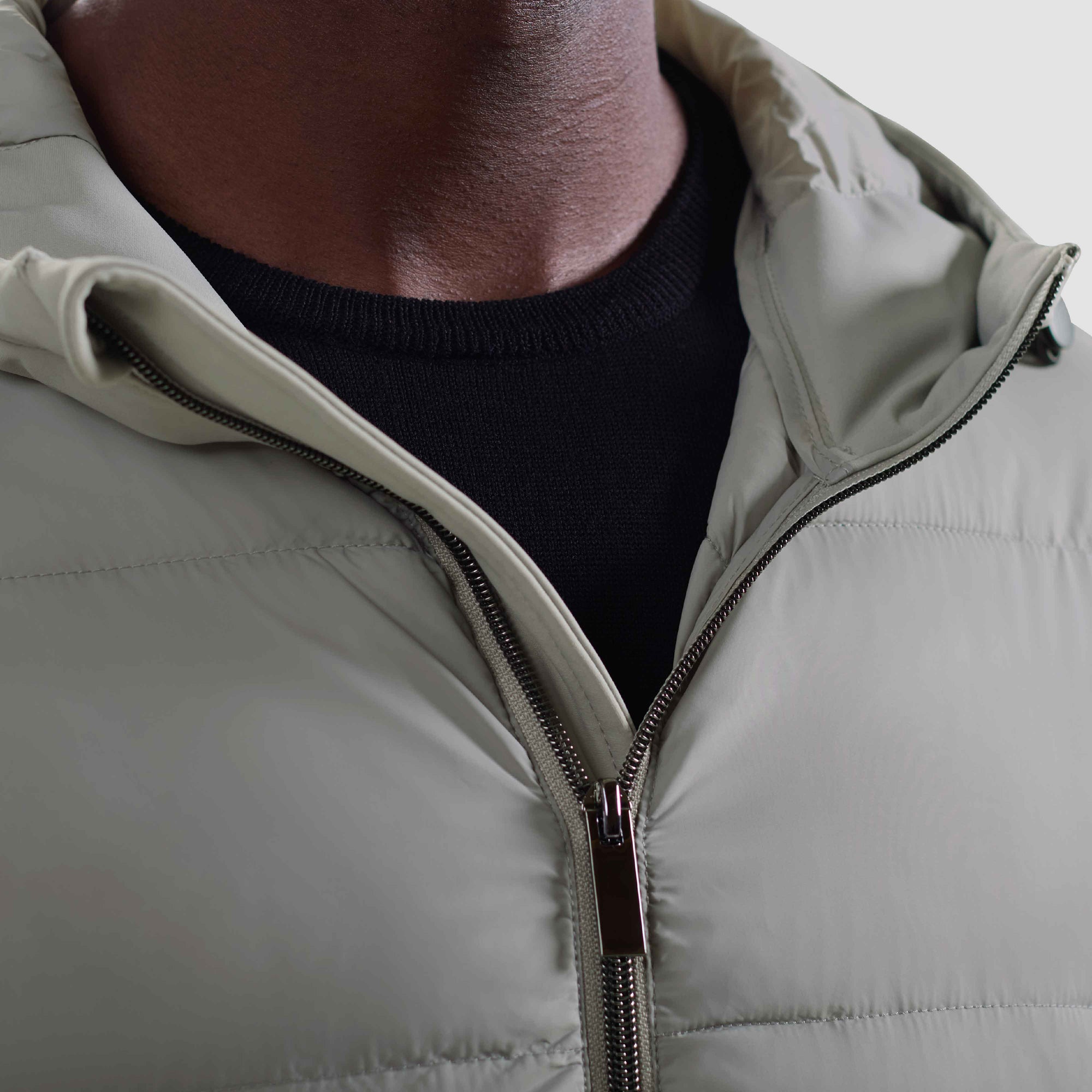 Nylon Puffer Jacket with Hood