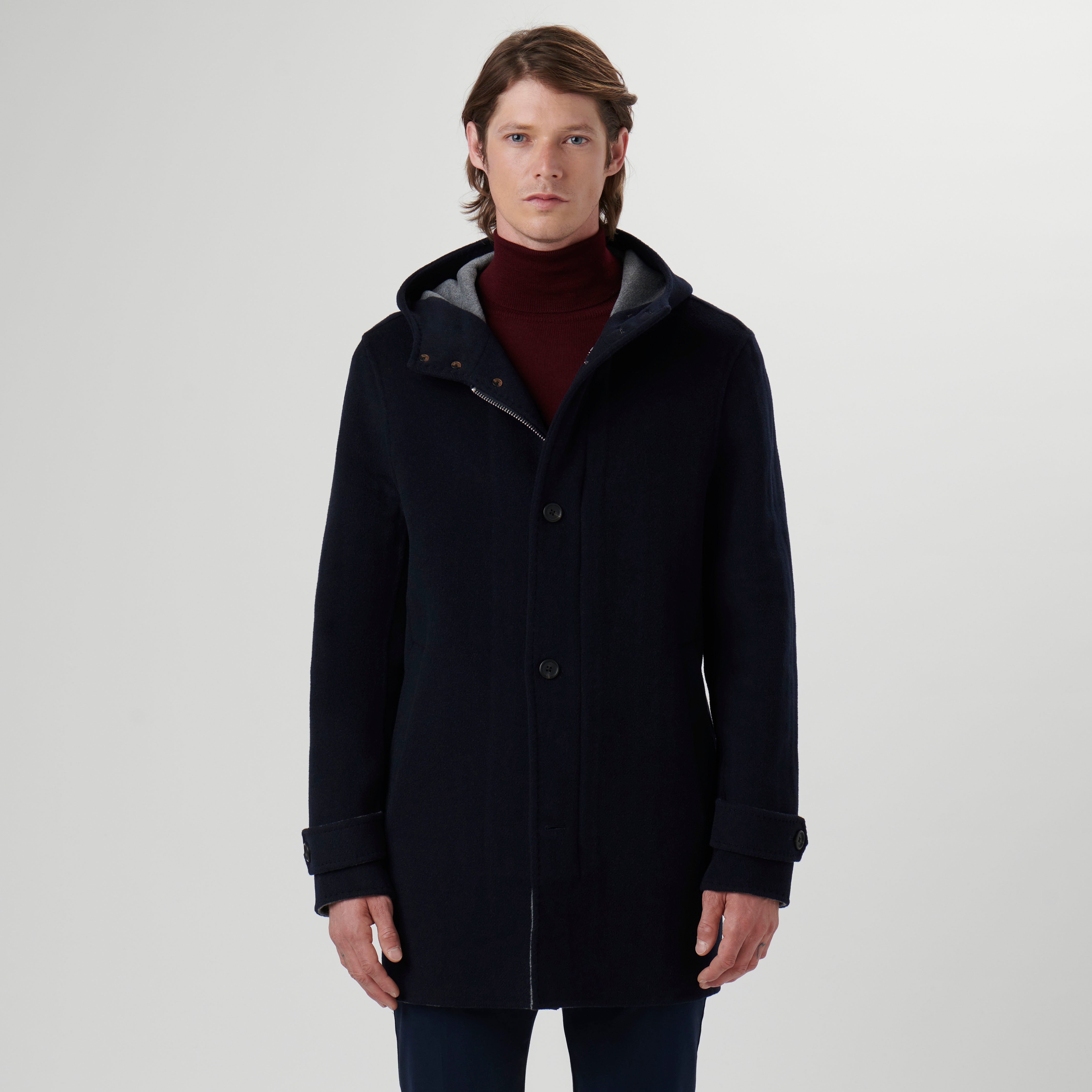 Wool Car Coat with Hood – BUGATCHI