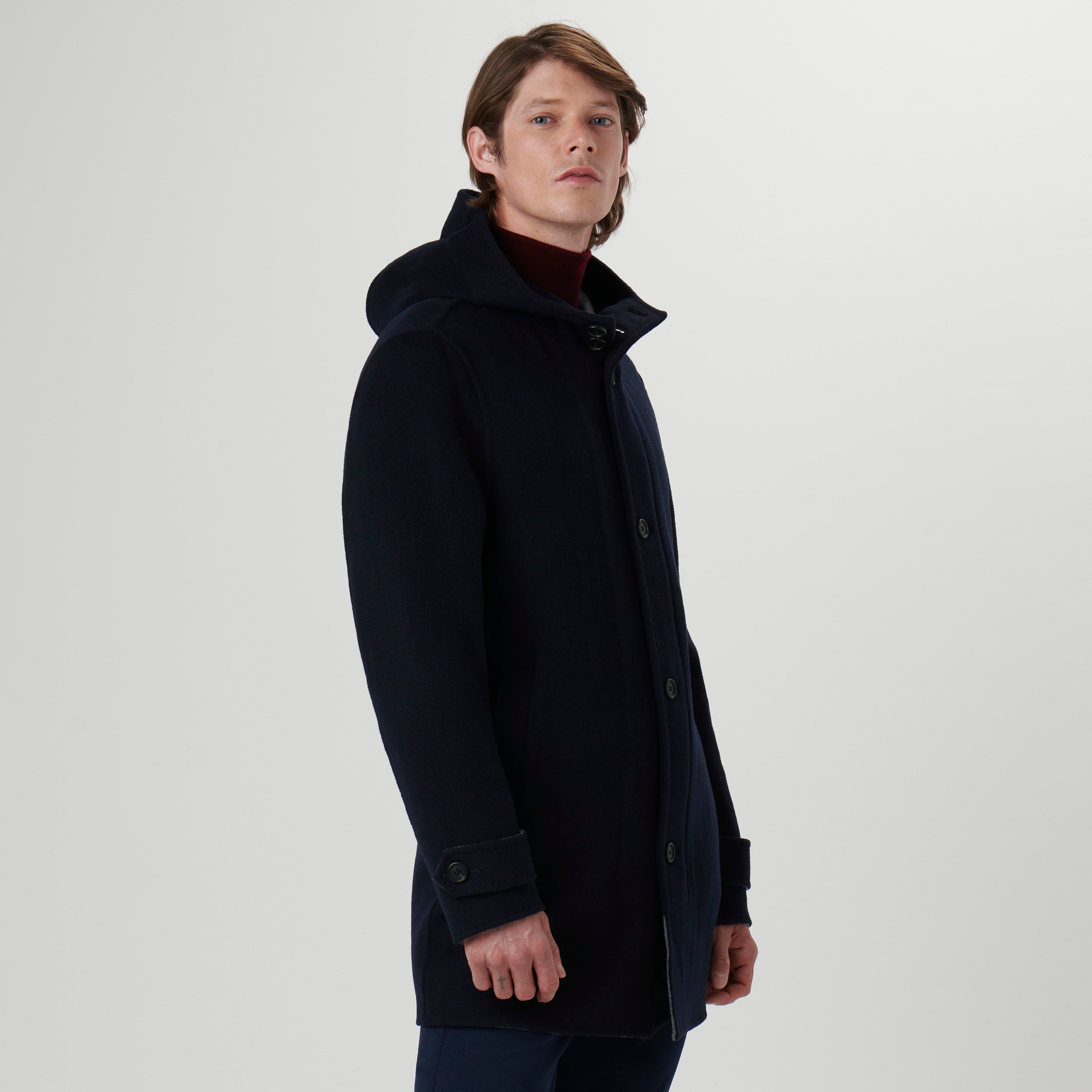 Wool Car Coat with Hood – BUGATCHI