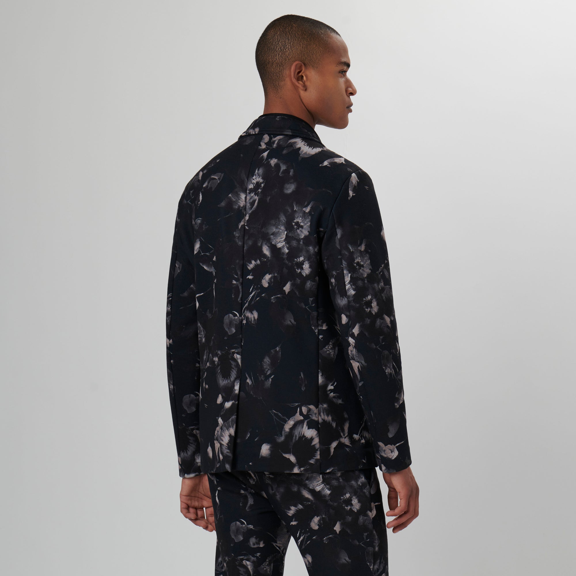 Floral Printed Two Button Blazer