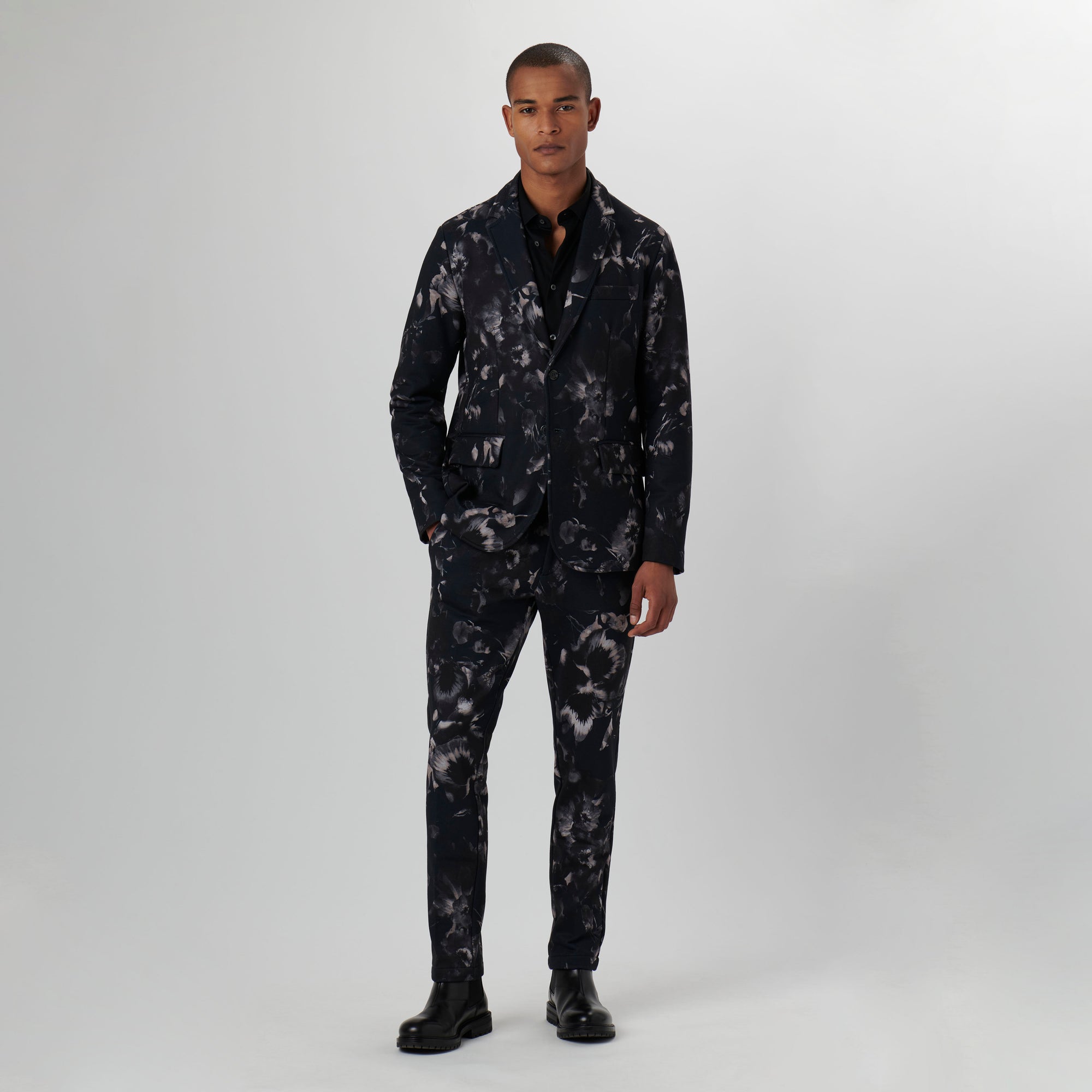 Floral Printed Two Button Blazer