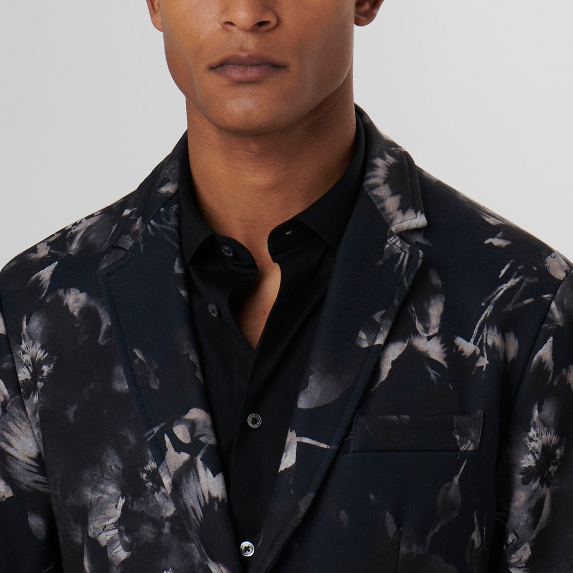 Floral Printed Two Button Blazer