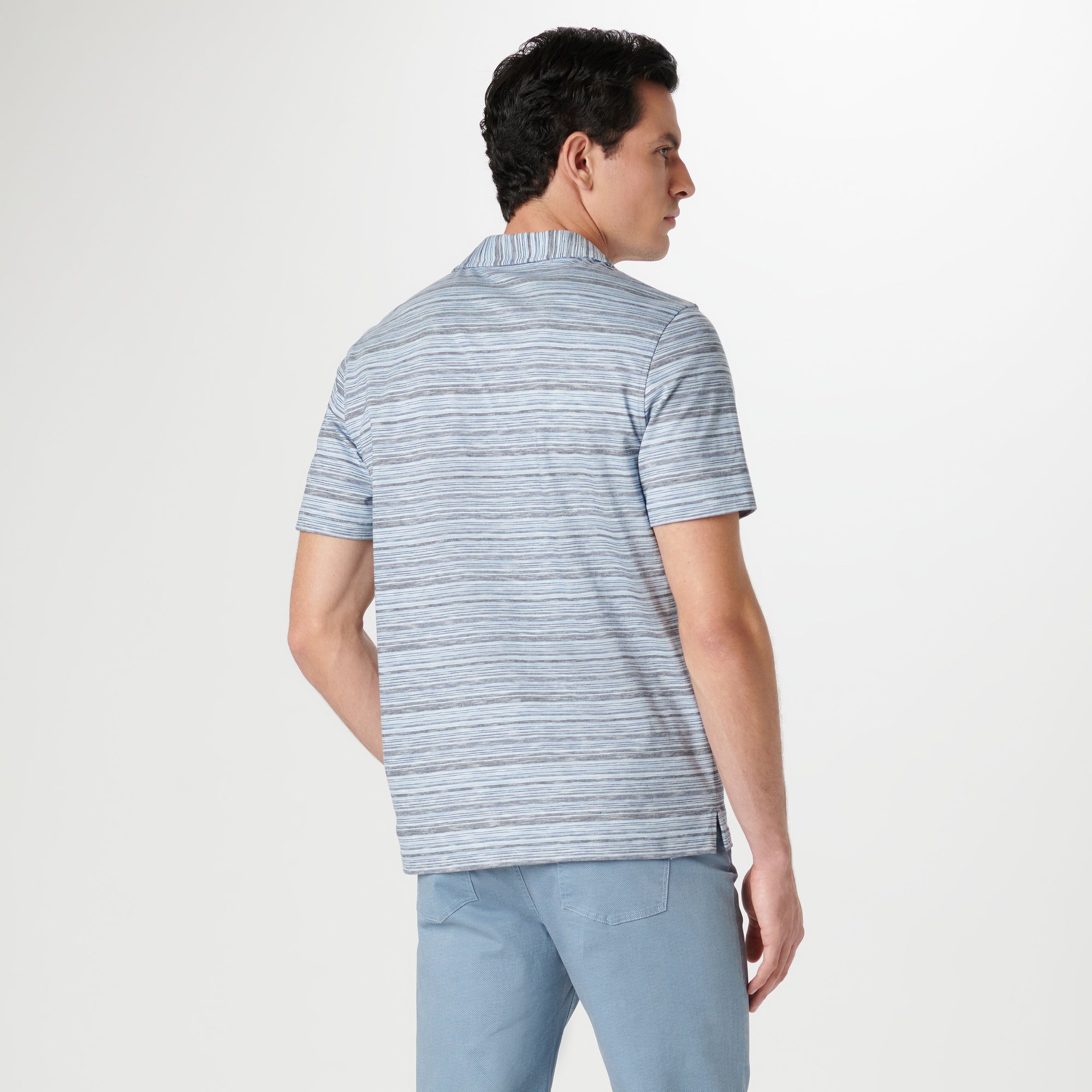 Striped Johnny Collar Polo