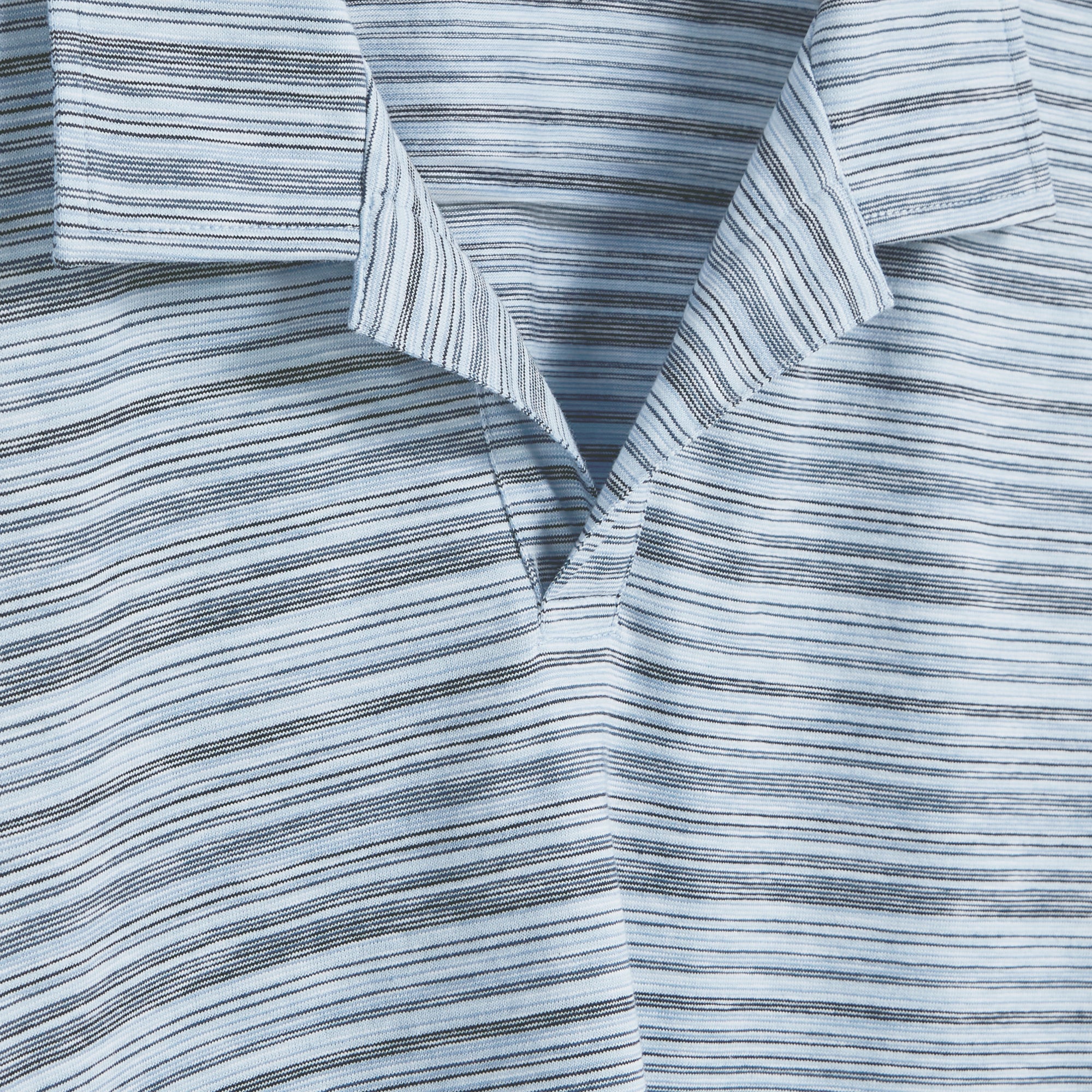 Striped Johnny Collar Polo