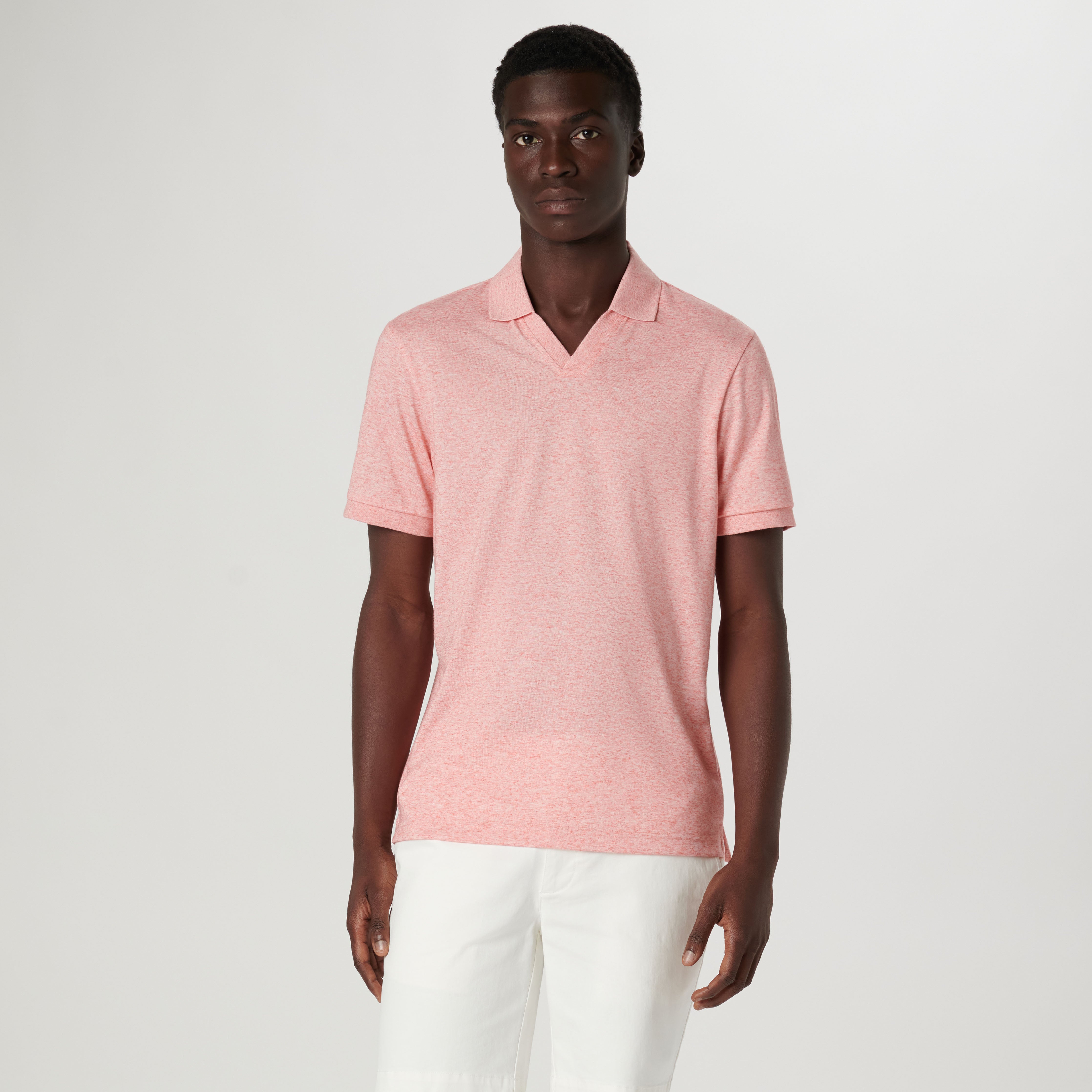Marled Johnny Collar Polo – BUGATCHI