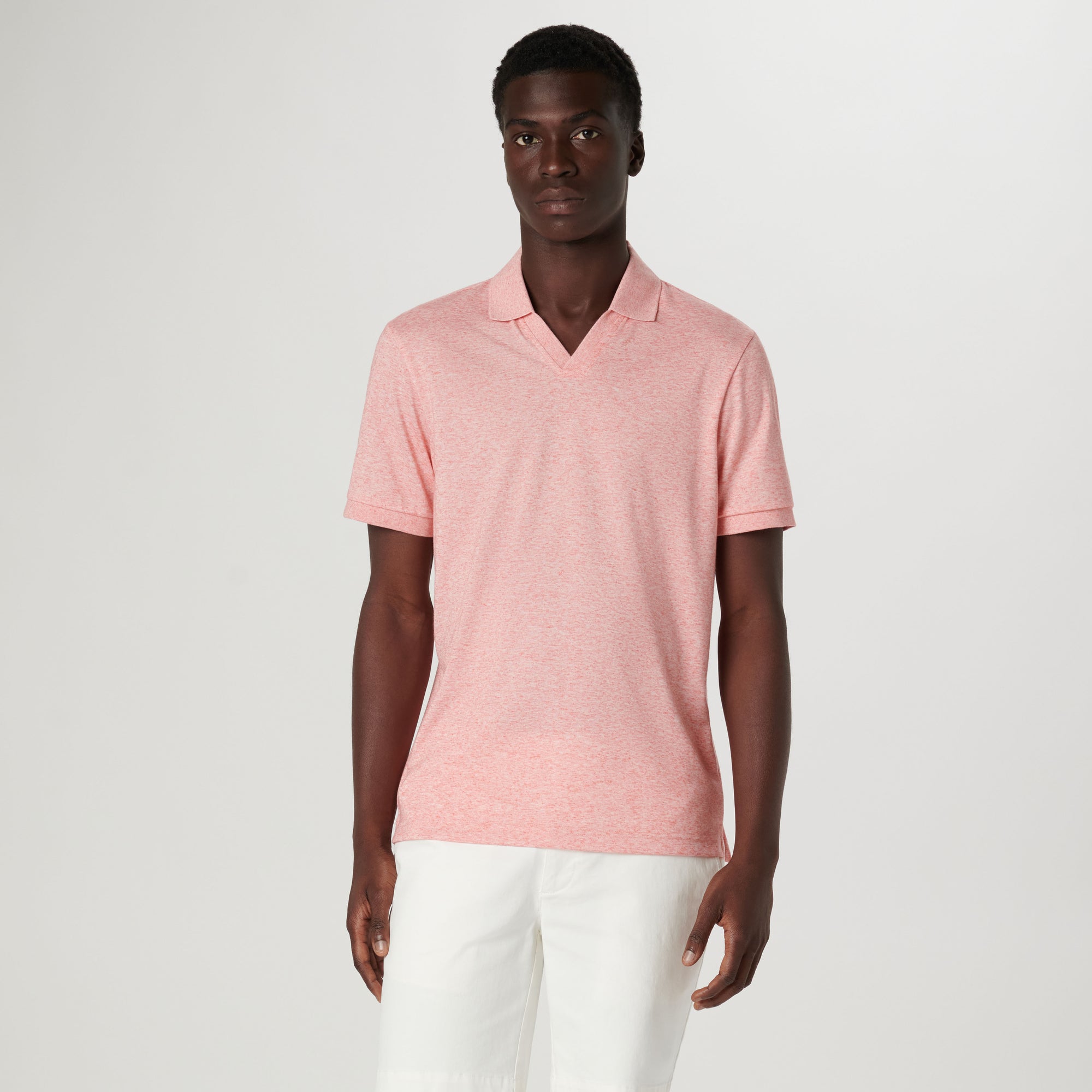 Marled Johnny Collar Polo