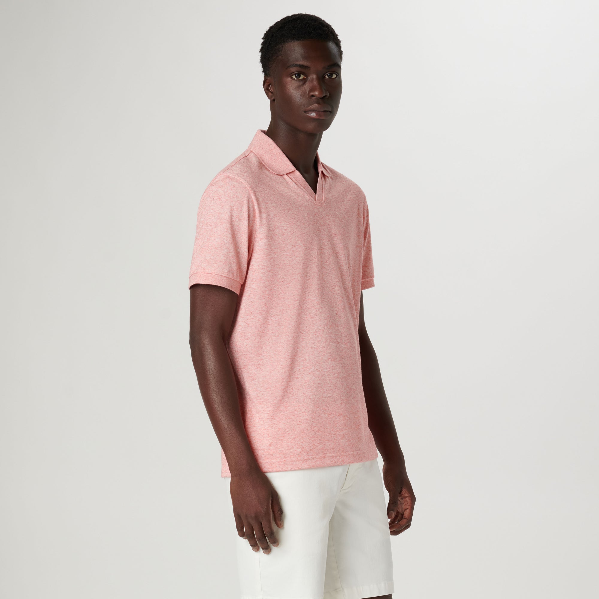 Marled Johnny Collar Polo