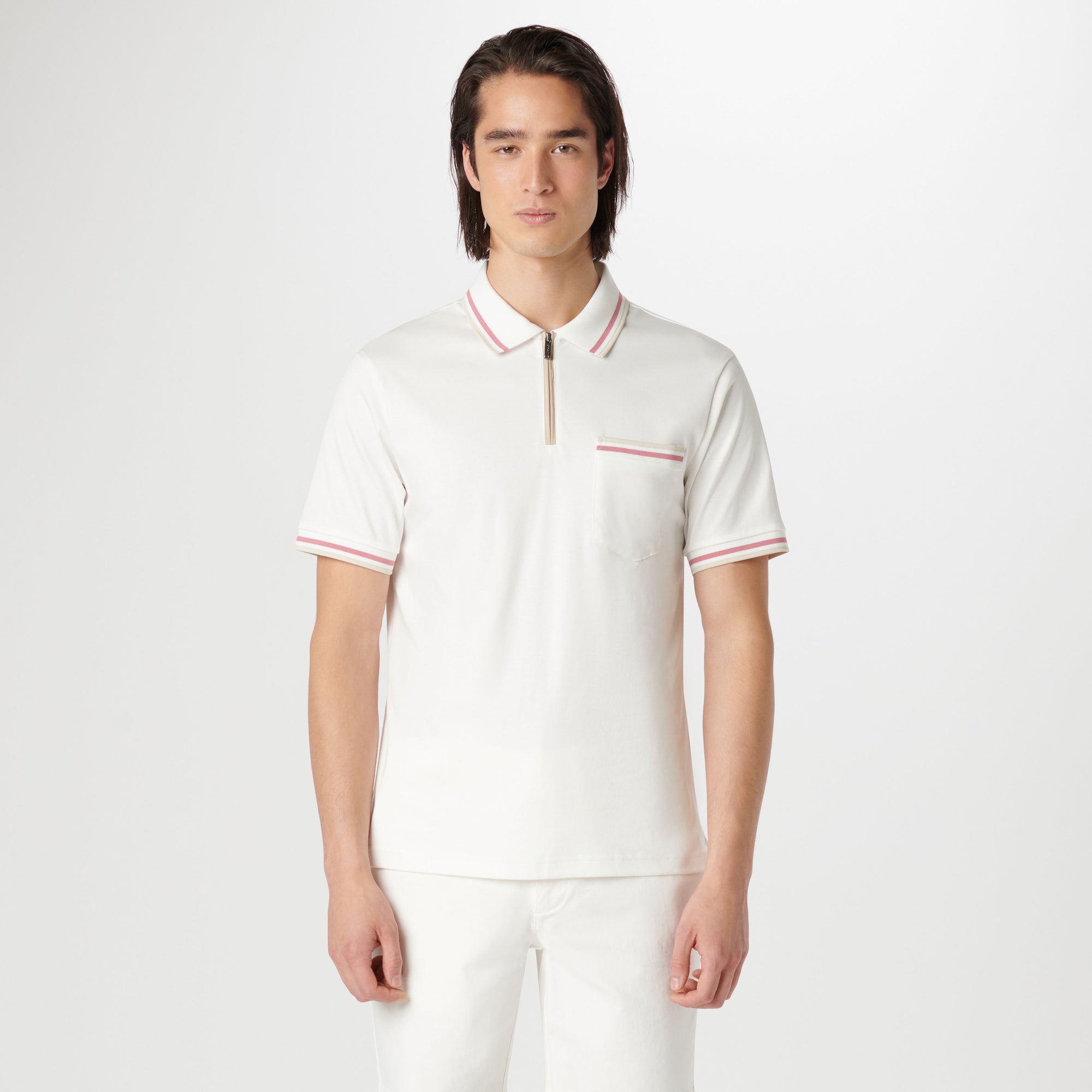 Tipped Quarter Zip Polo
