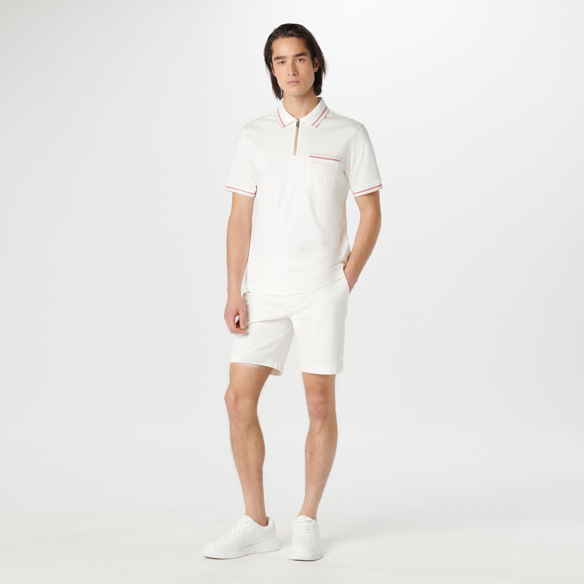 Tipped Quarter Zip Polo